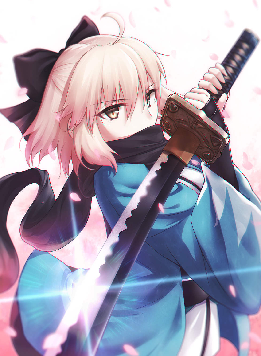 Okita Souji from Fate/Grand Order with Katana HD Wallpaper