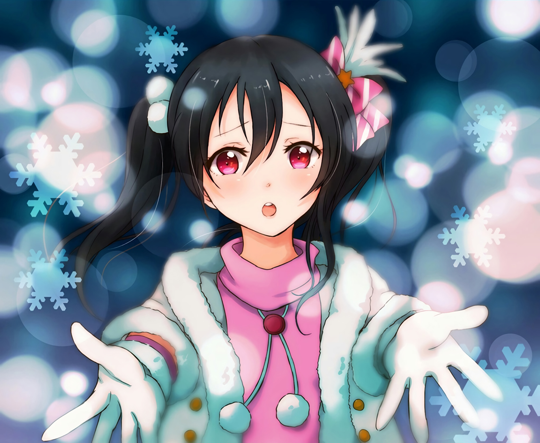 Yazawa Nico from Love Live! in Winter Outfit HD Wallpaper