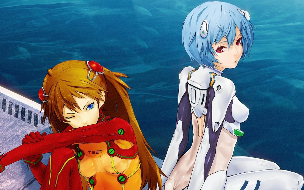 Asuka Langley Soryu and Rei Ayanami from Neon Genesis Evangelion HD Wallpaper