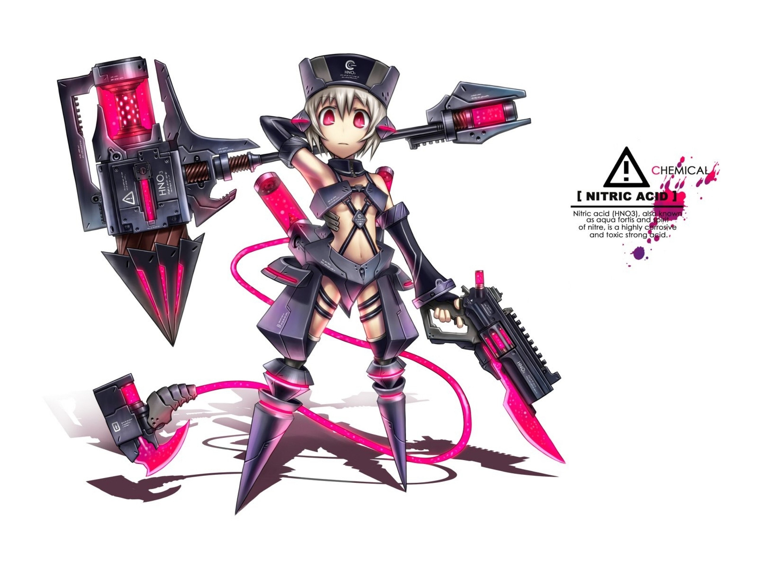 Anime girl with nitric acid weapons HD Wallpaper