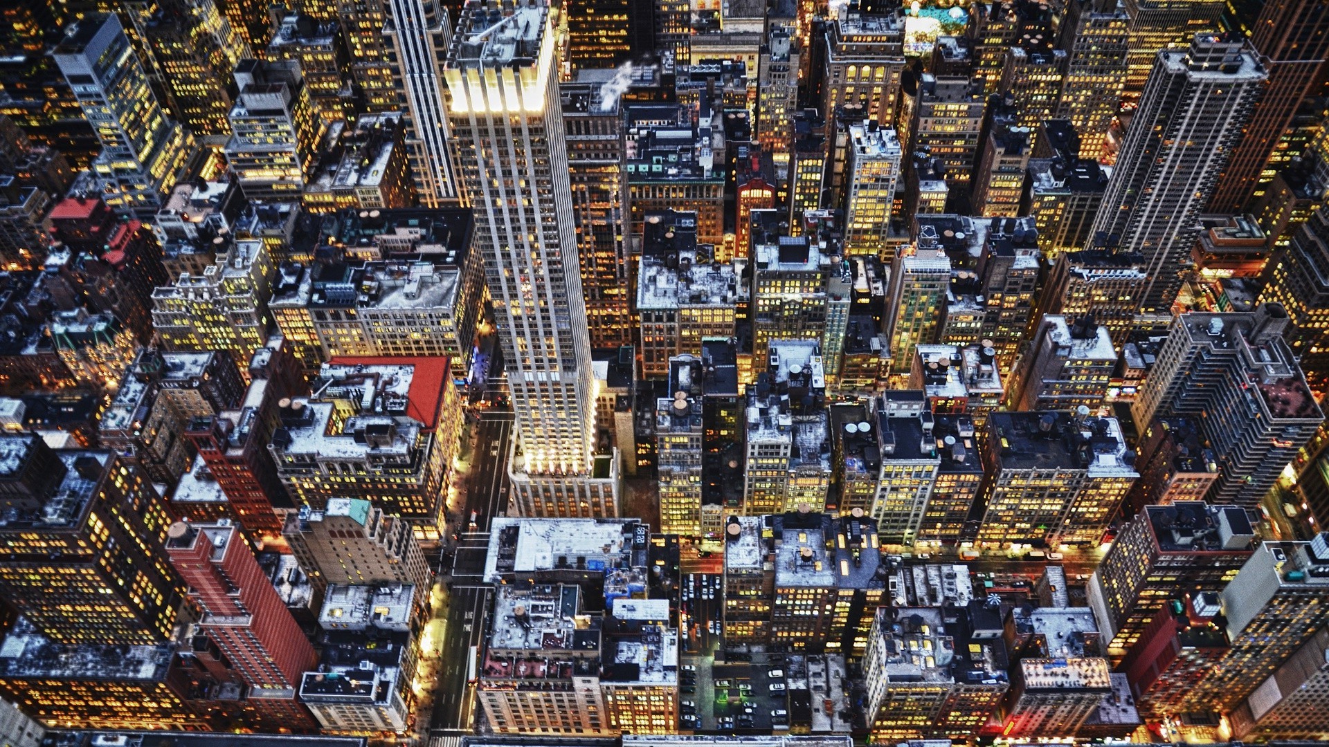 New York City Skyscraper Cityscape at Night HD Wallpaper