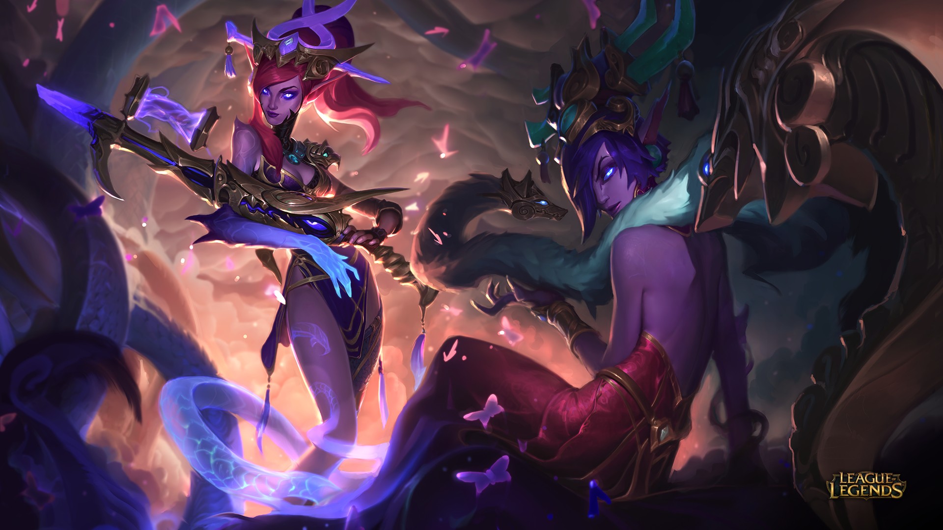 Morgana and Caitlyn from League of Legends HD Wallpaper