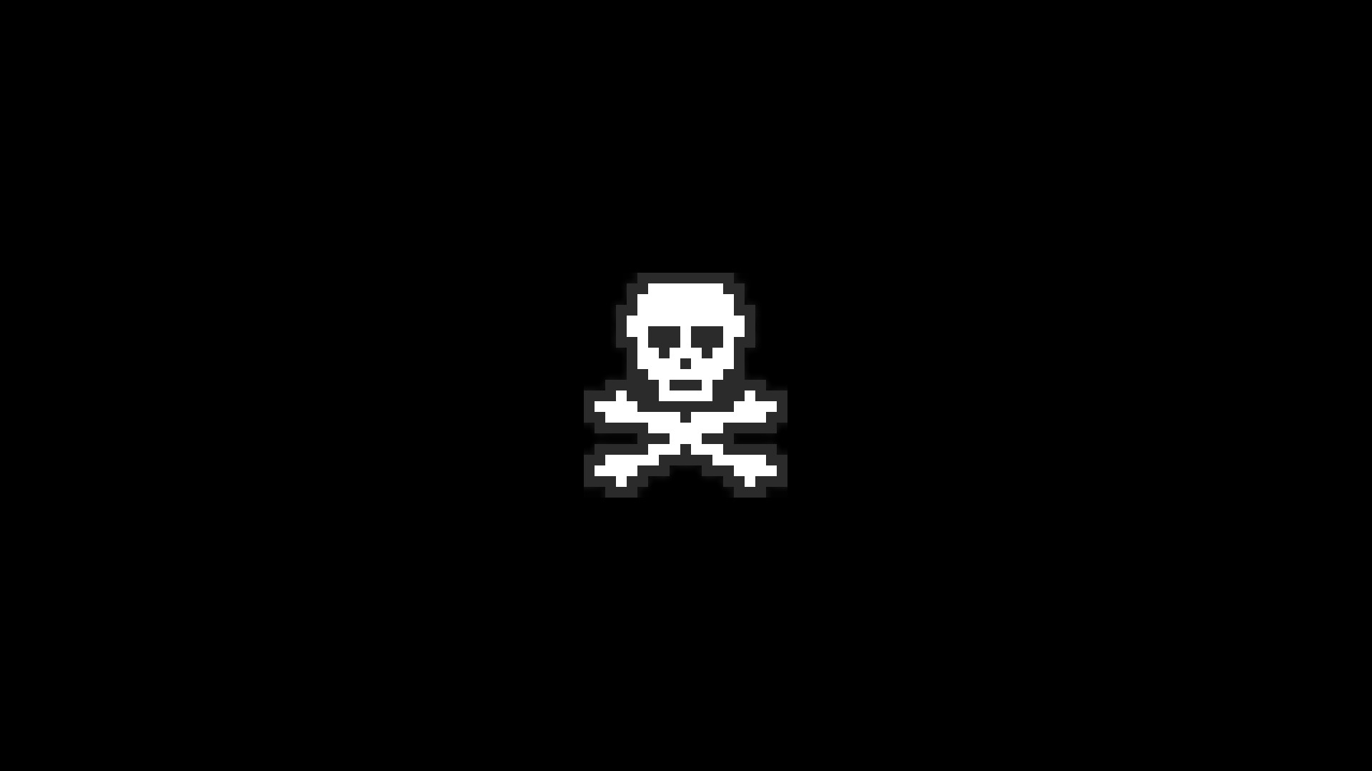 Pixel art skull and crossbones HD Wallpaper