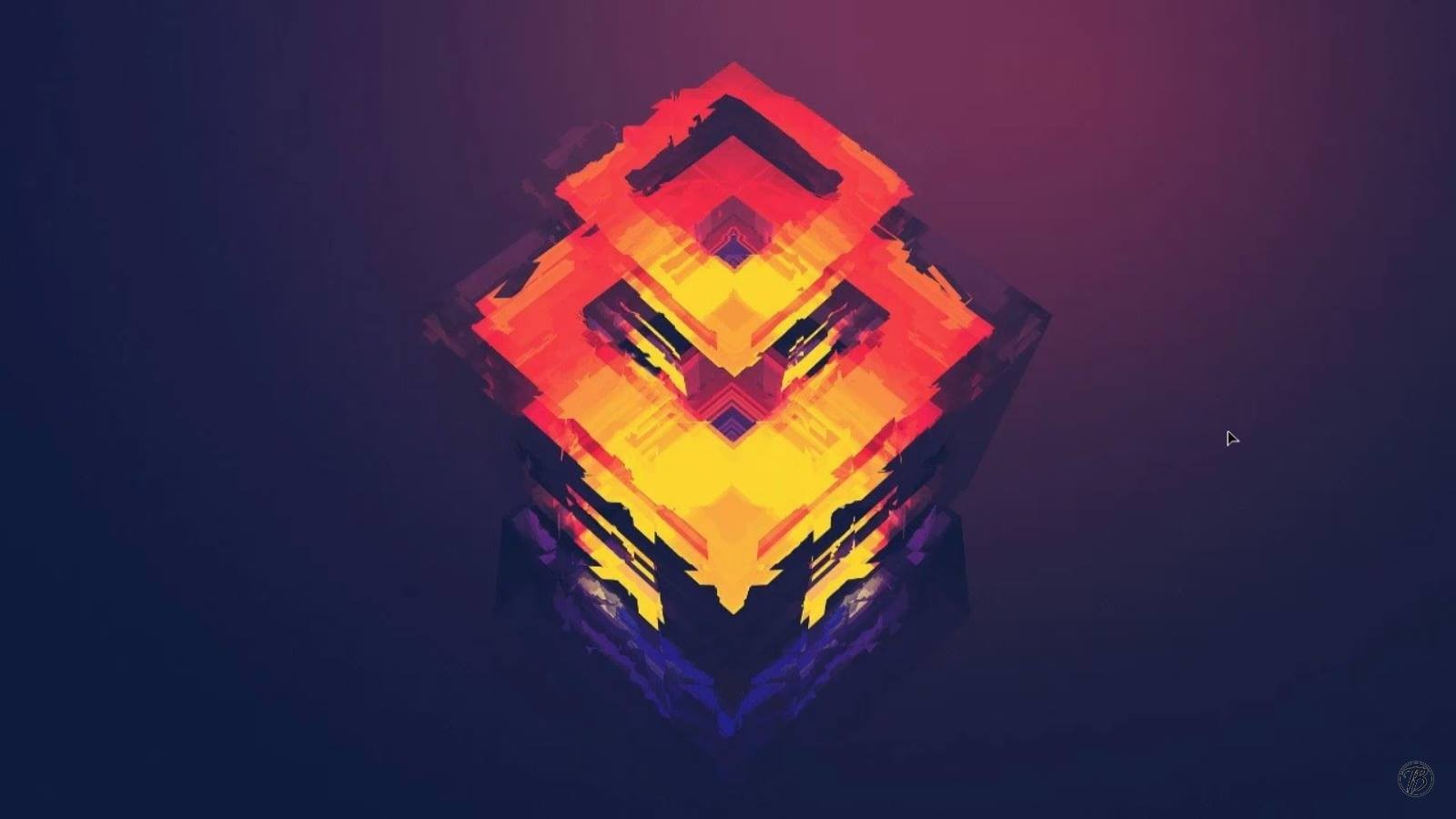 Abstract geometric shapes with orange and yellow colors HD Wallpaper