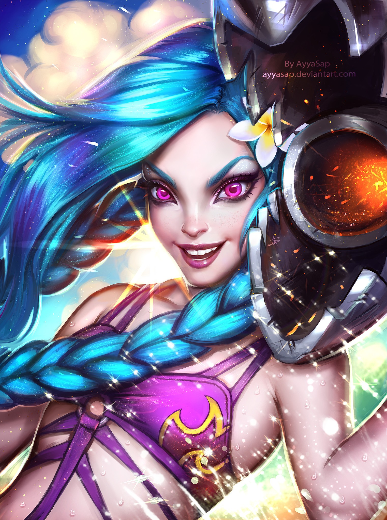 Jinx from League of Legends by AyyaSap HD Wallpaper