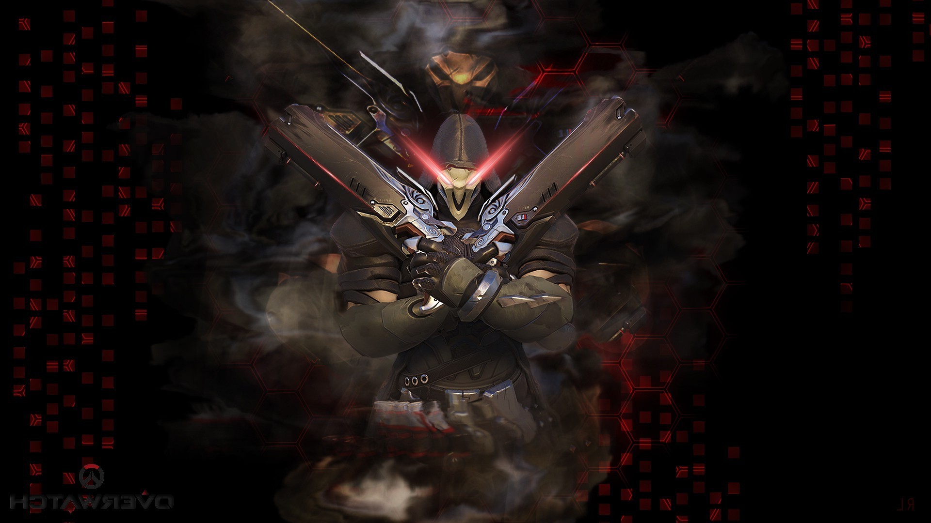 Reaper from Overwatch with dual shotguns HD Wallpaper