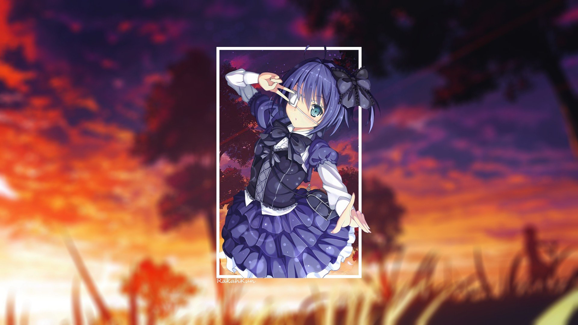 Takanashi Rikka at Sunset in Chuunibyou Demo Koi ga Shitai HD Wallpaper