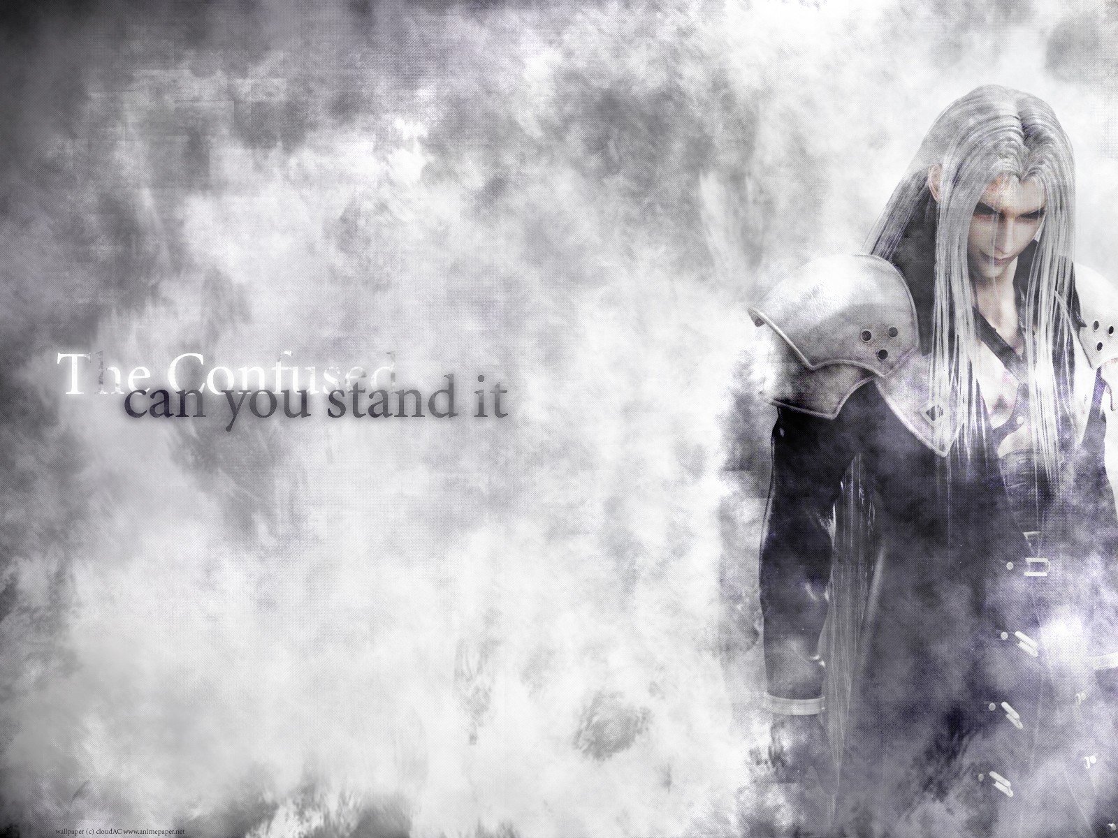 Sephiroth from Final Fantasy VII with text HD Wallpaper