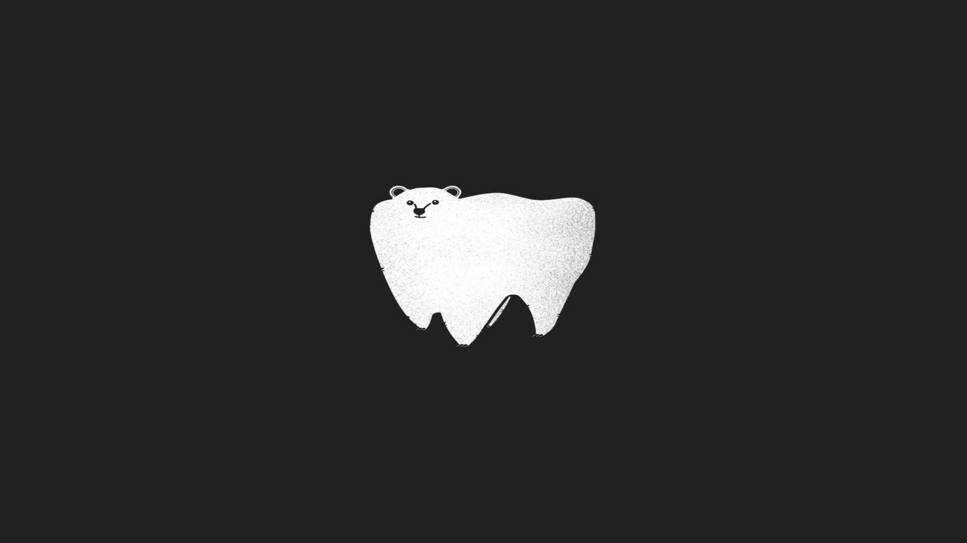 Minimalist polar bear tooth illustration HD Wallpaper