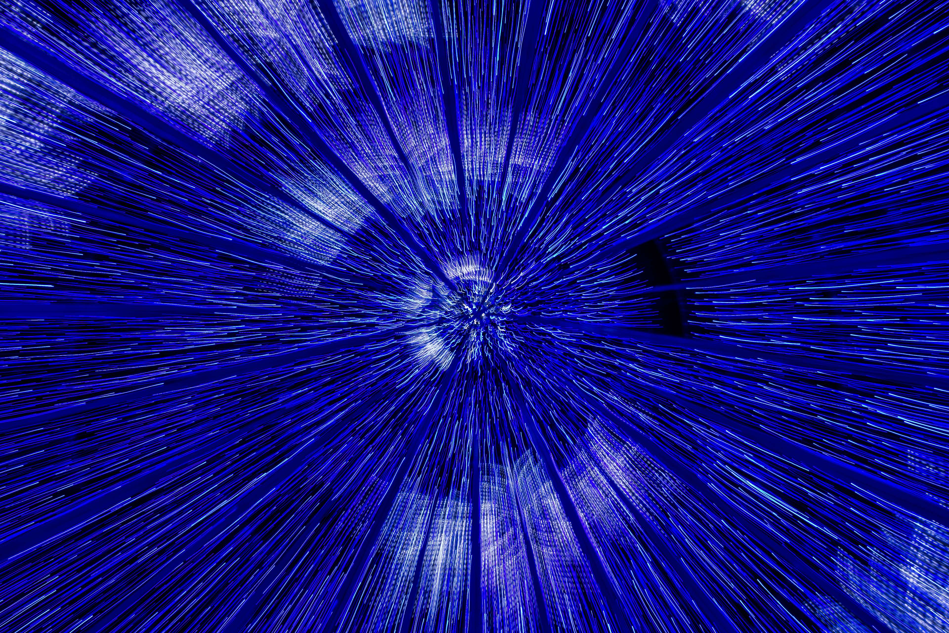 Blue light streaks effect HD Wallpaper