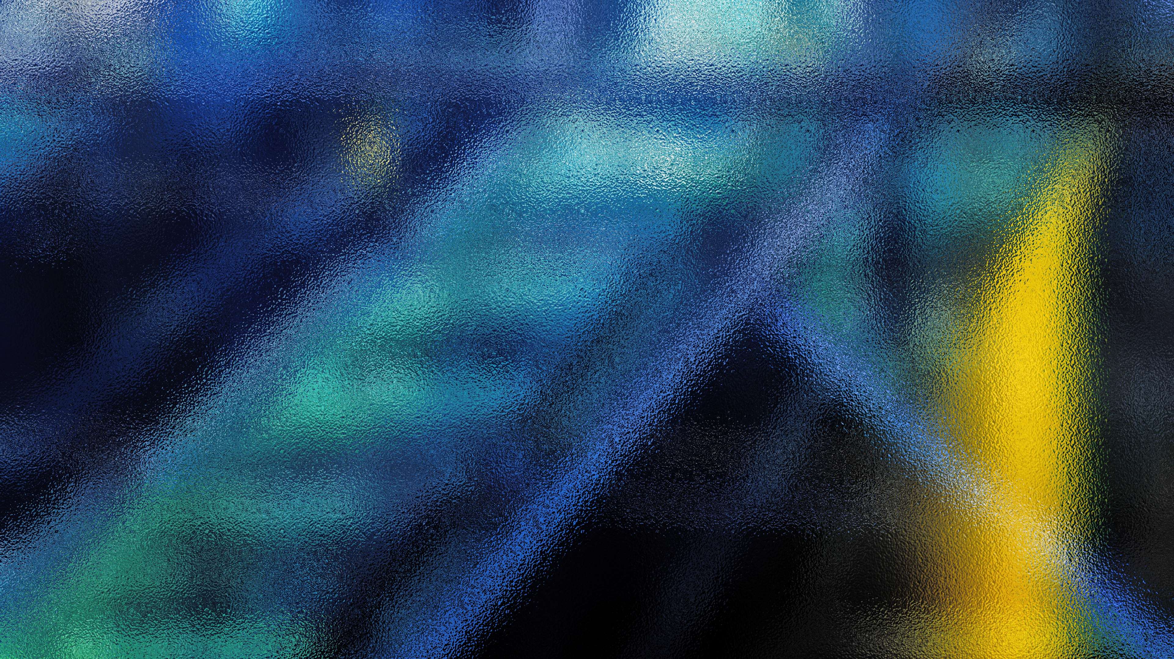 Abstract blue and yellow glass texture 4K HD Wallpaper