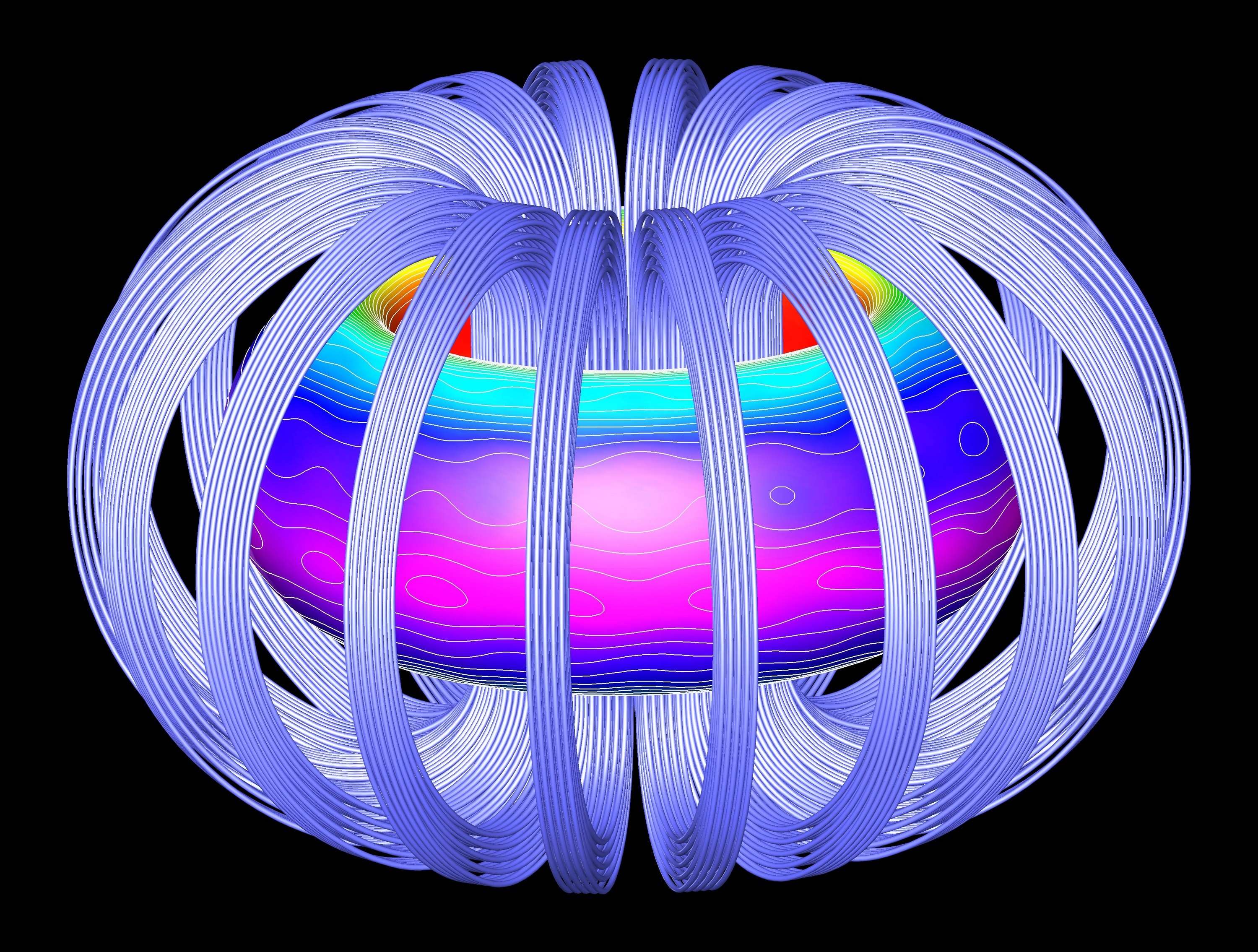 Magnetic confinement fusion device with plasma visualization HD Wallpaper