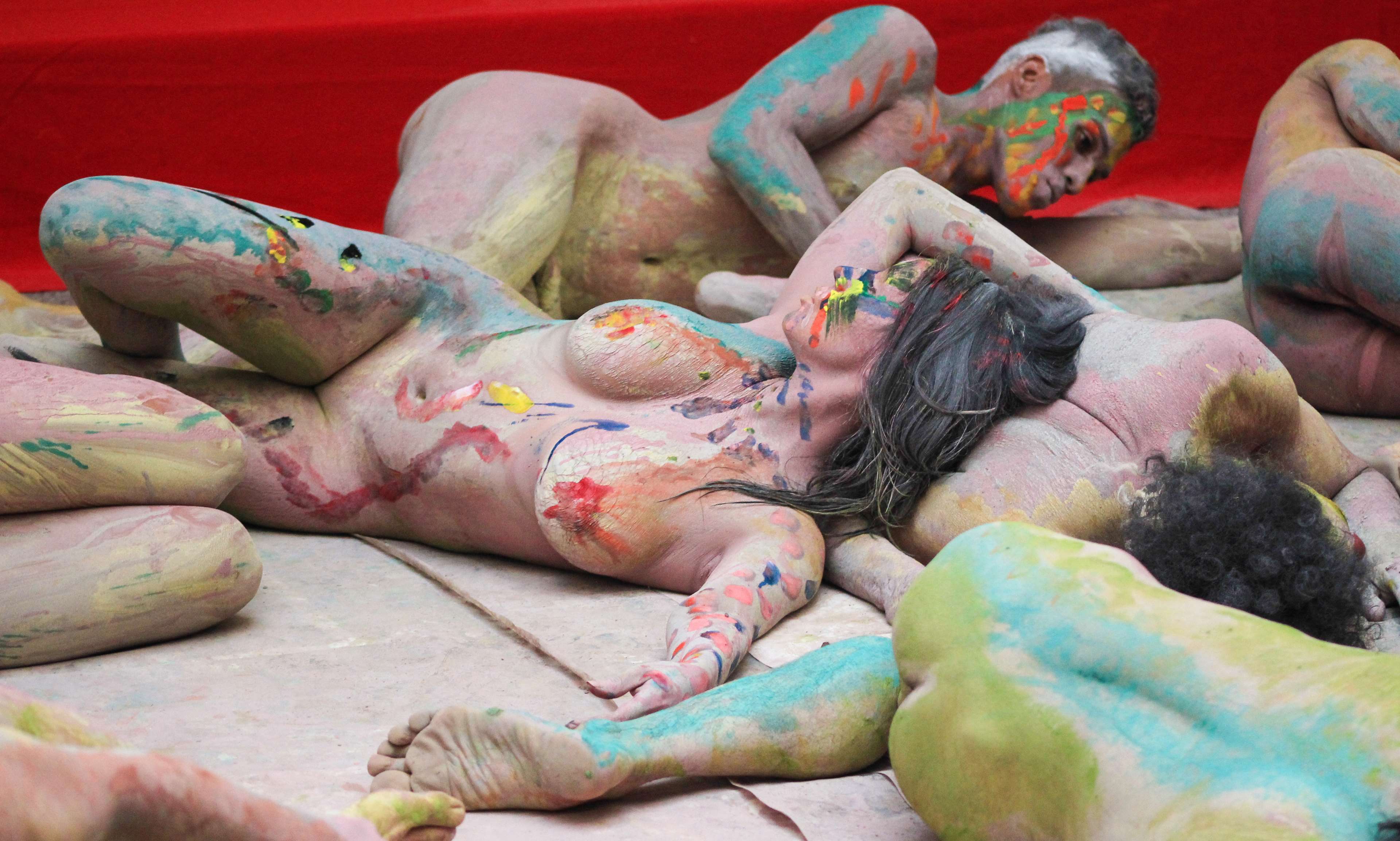 Body art with paint 4K HD Wallpaper