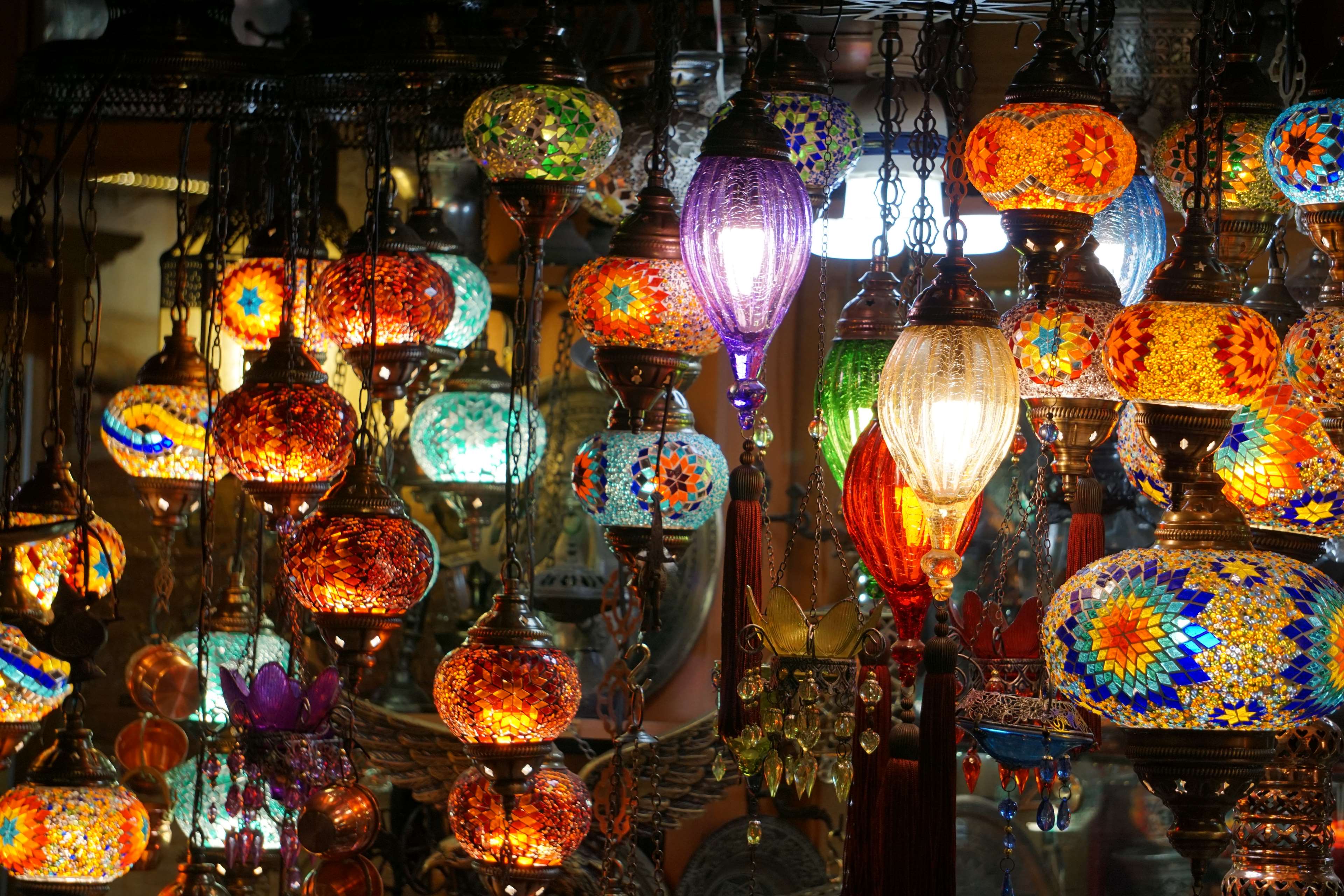 Authentic Oriental Lamps from Gaziantep, Turkey 4K HD Wallpaper