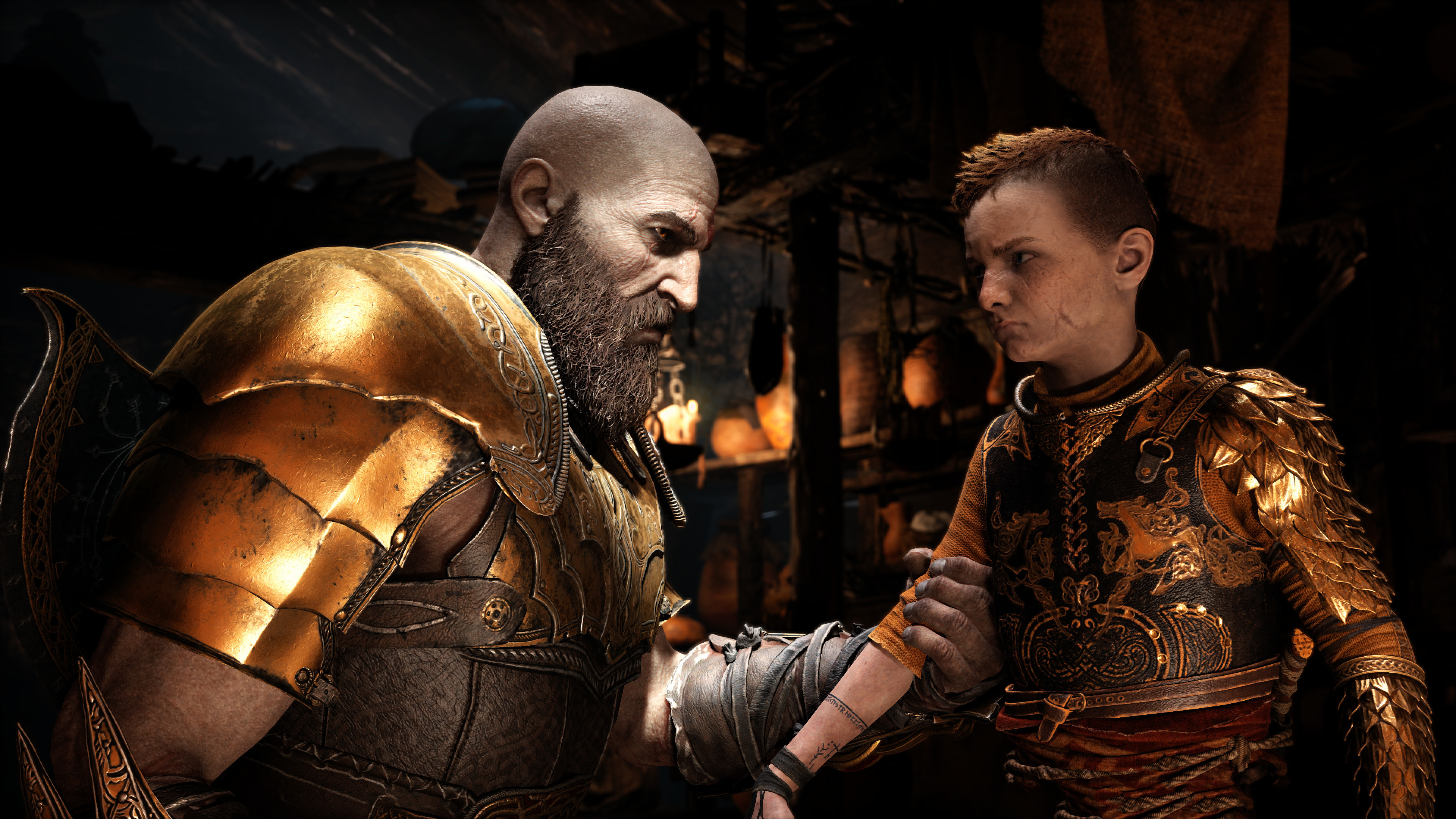 Kratos and Atreus from God of War 4K HD Wallpaper