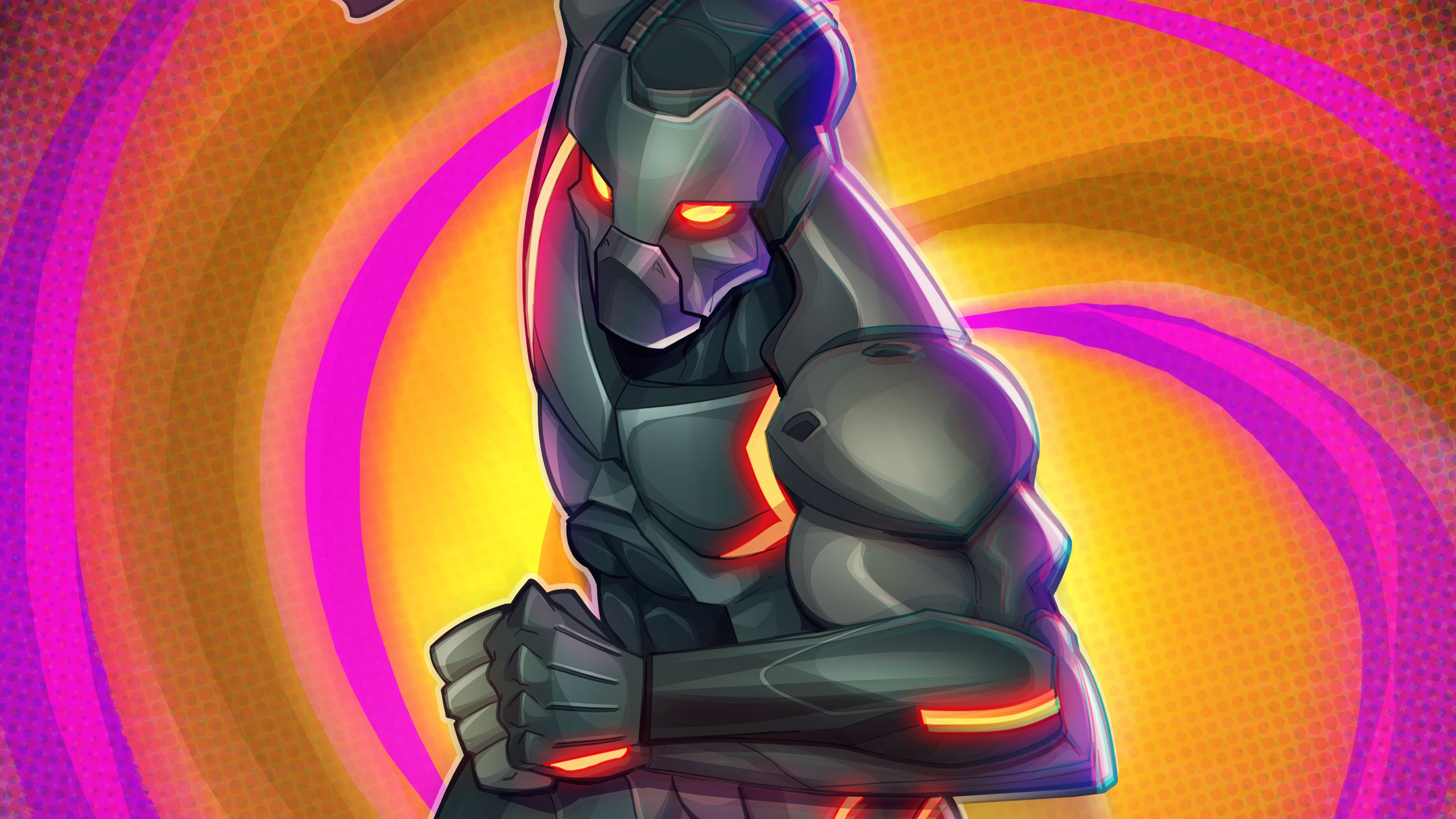 Fortnite artwork of a robot character HD Wallpaper