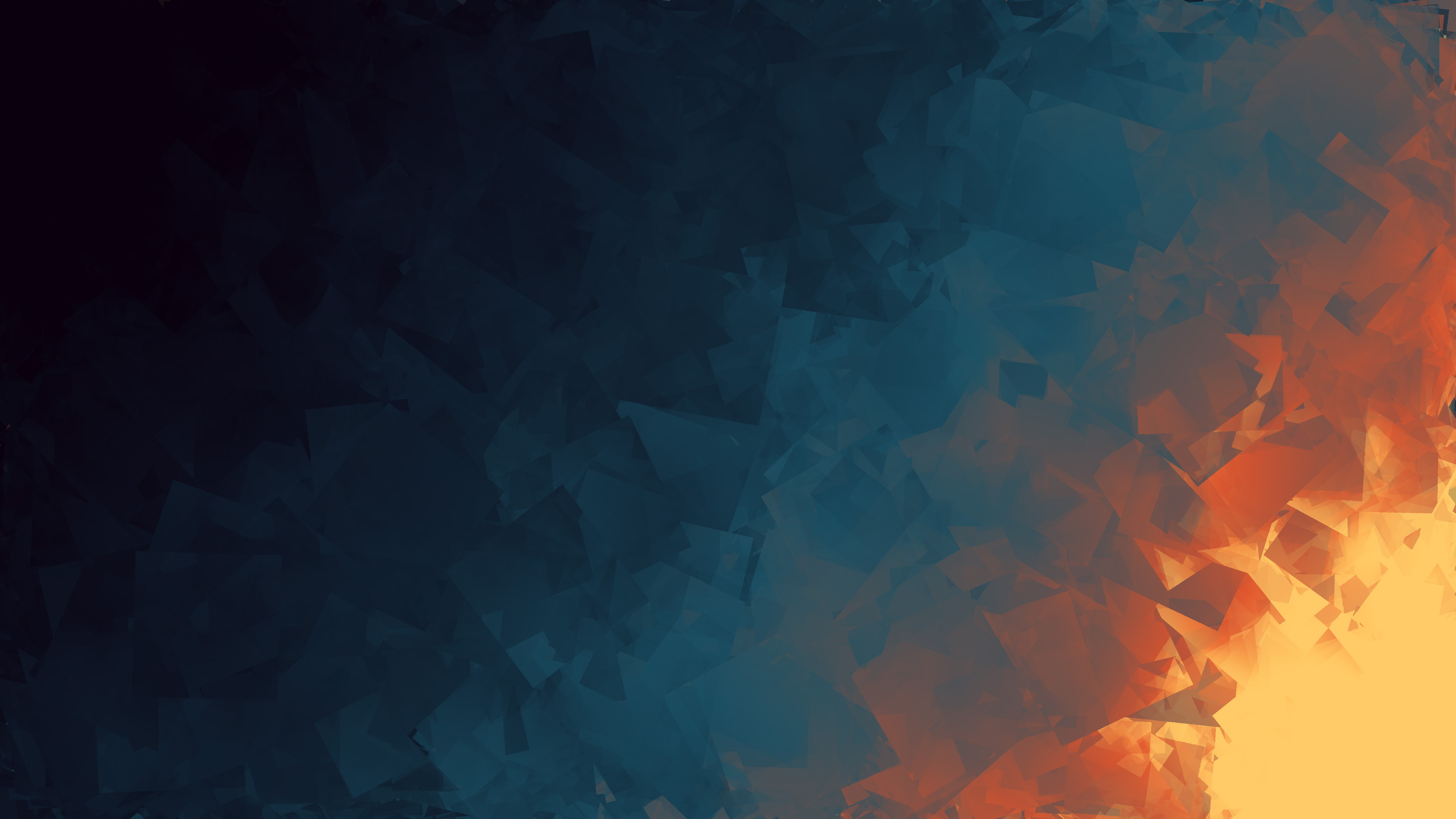 Abstract Digital Art with Vibrant Blue and Orange Gradient HD Wallpaper