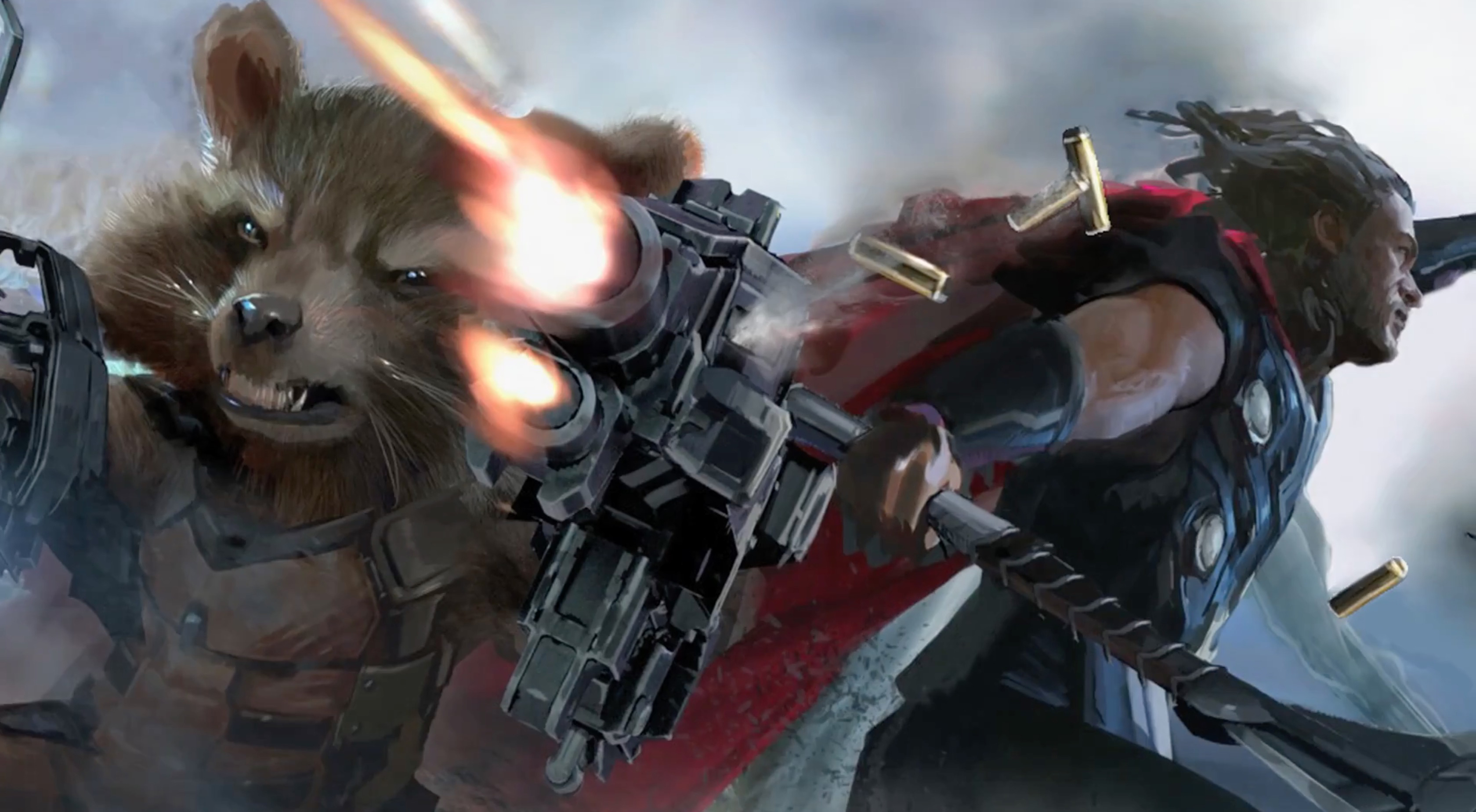 Rocket Raccoon and Thor from Avengers Infinity War HD Wallpaper