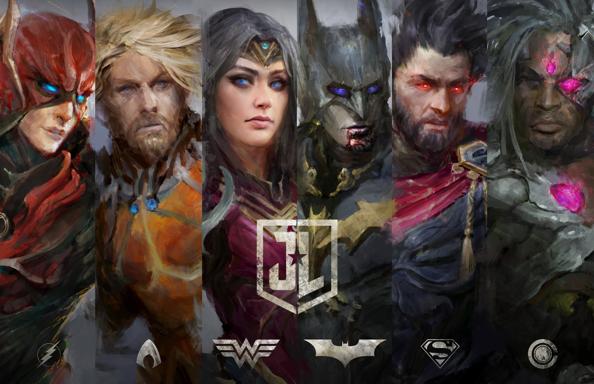 Justice League characters artwork HD Wallpaper