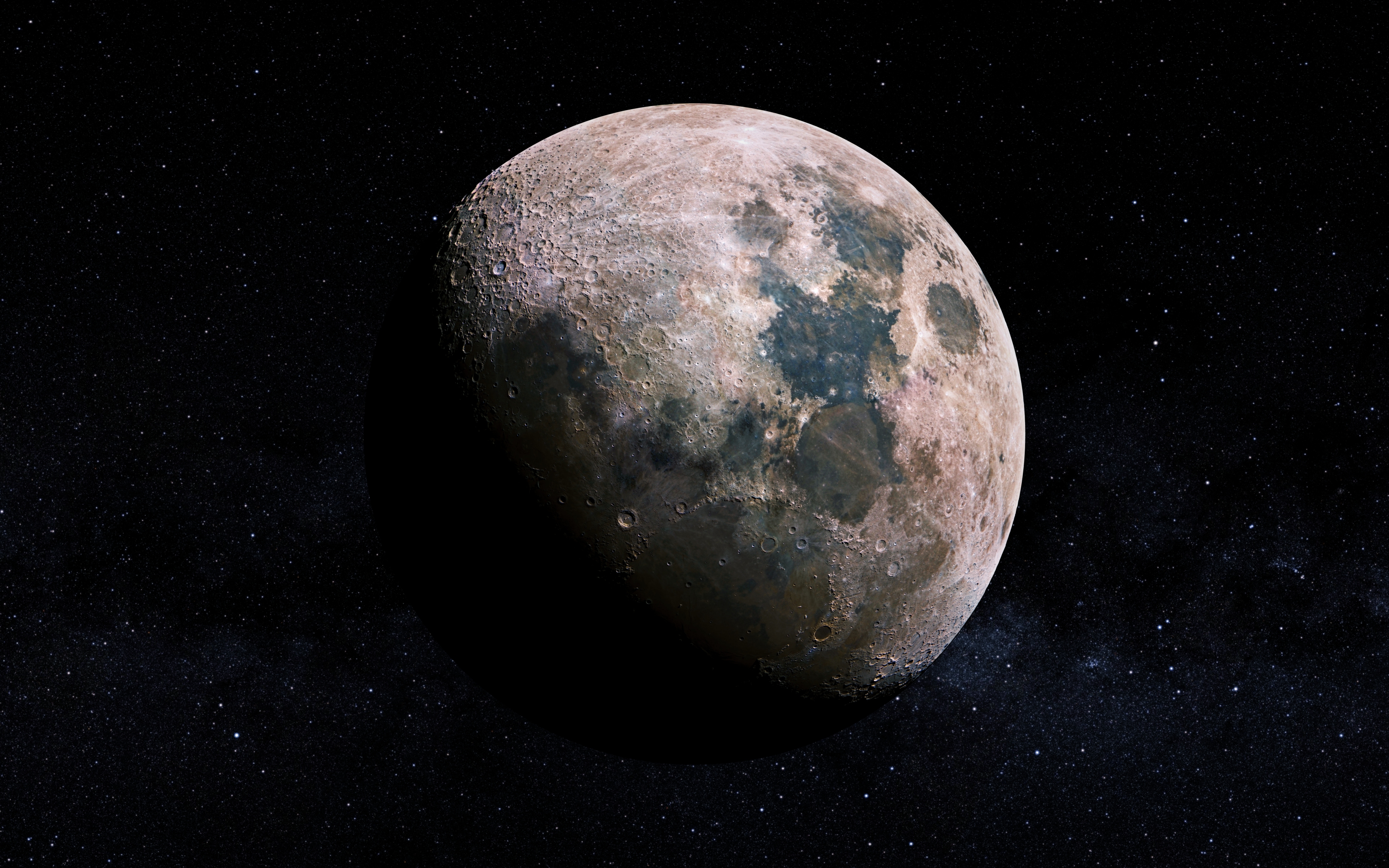 4K Detailed View of the Moon in Space HD Wallpaper