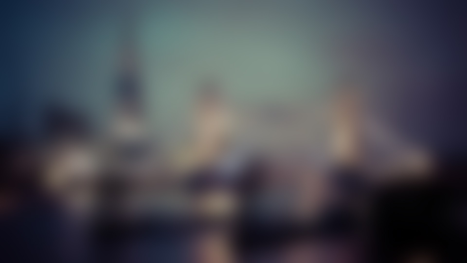 Cityscape at night, blurred lights HD Wallpaper