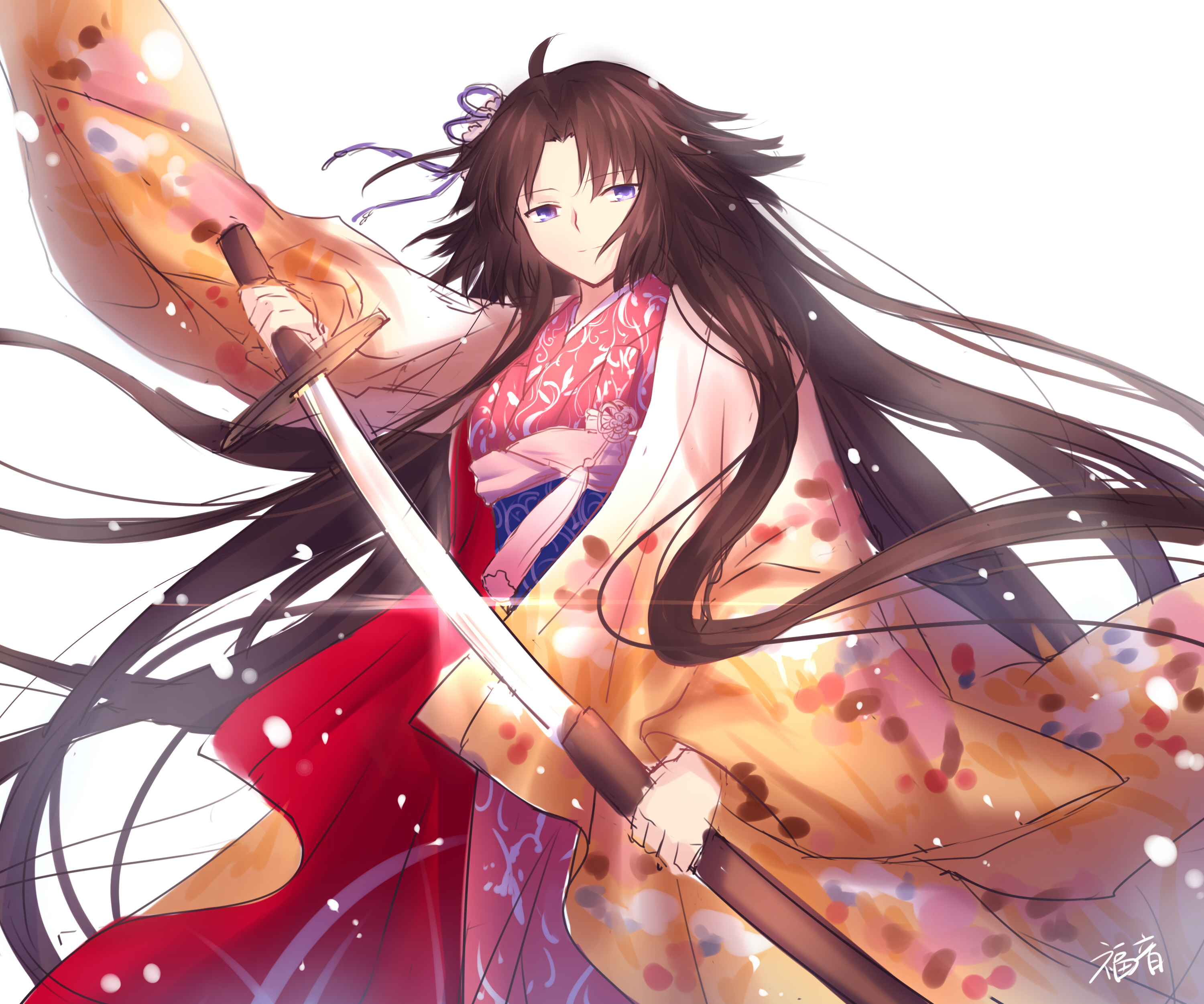 Shiki Ryougi with a katana HD Wallpaper