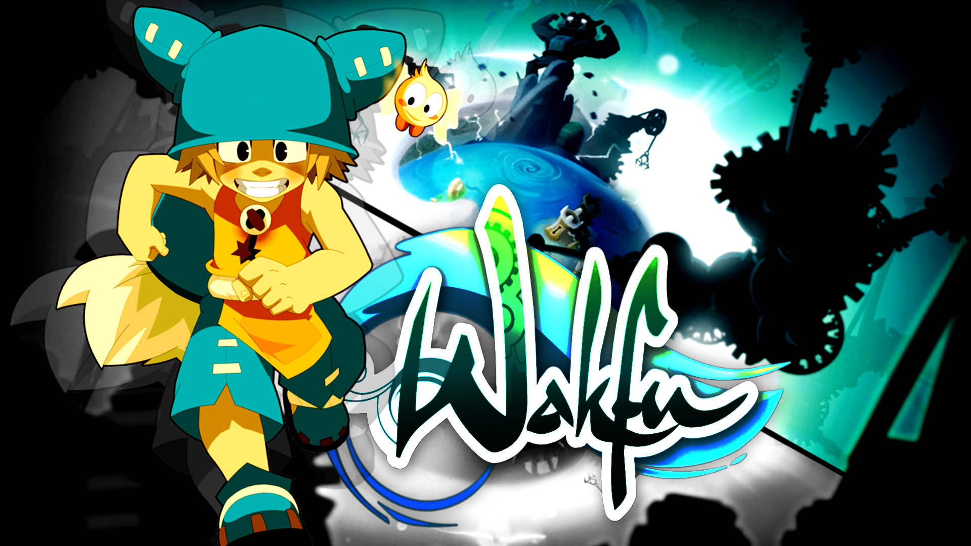 Yugo from Wakfu with the Wakfu logo HD Wallpaper
