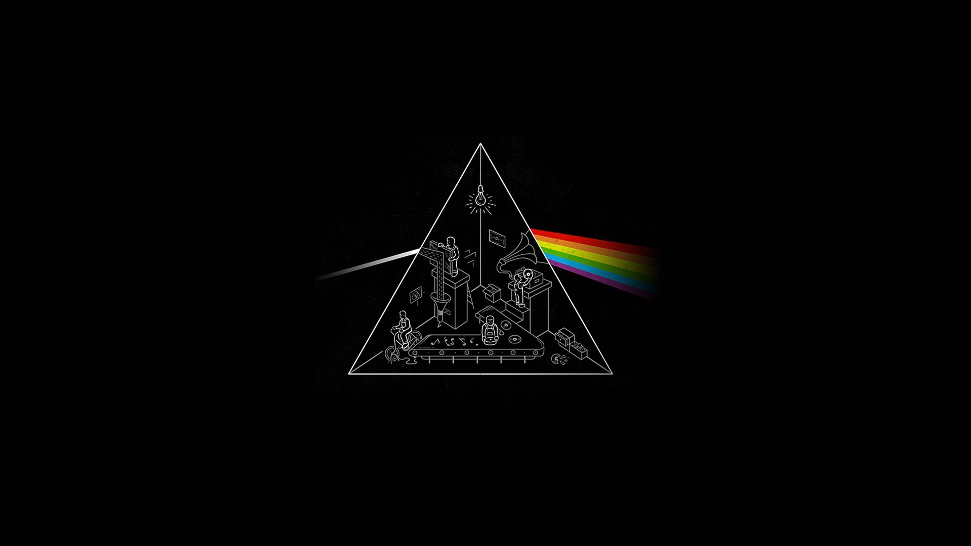 Pink Floyd Dark Side of the Moon prism illustration HD Wallpaper