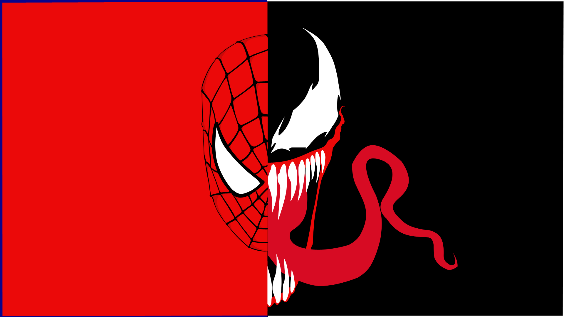 Spider-Man and Venom split face illustration HD Wallpaper