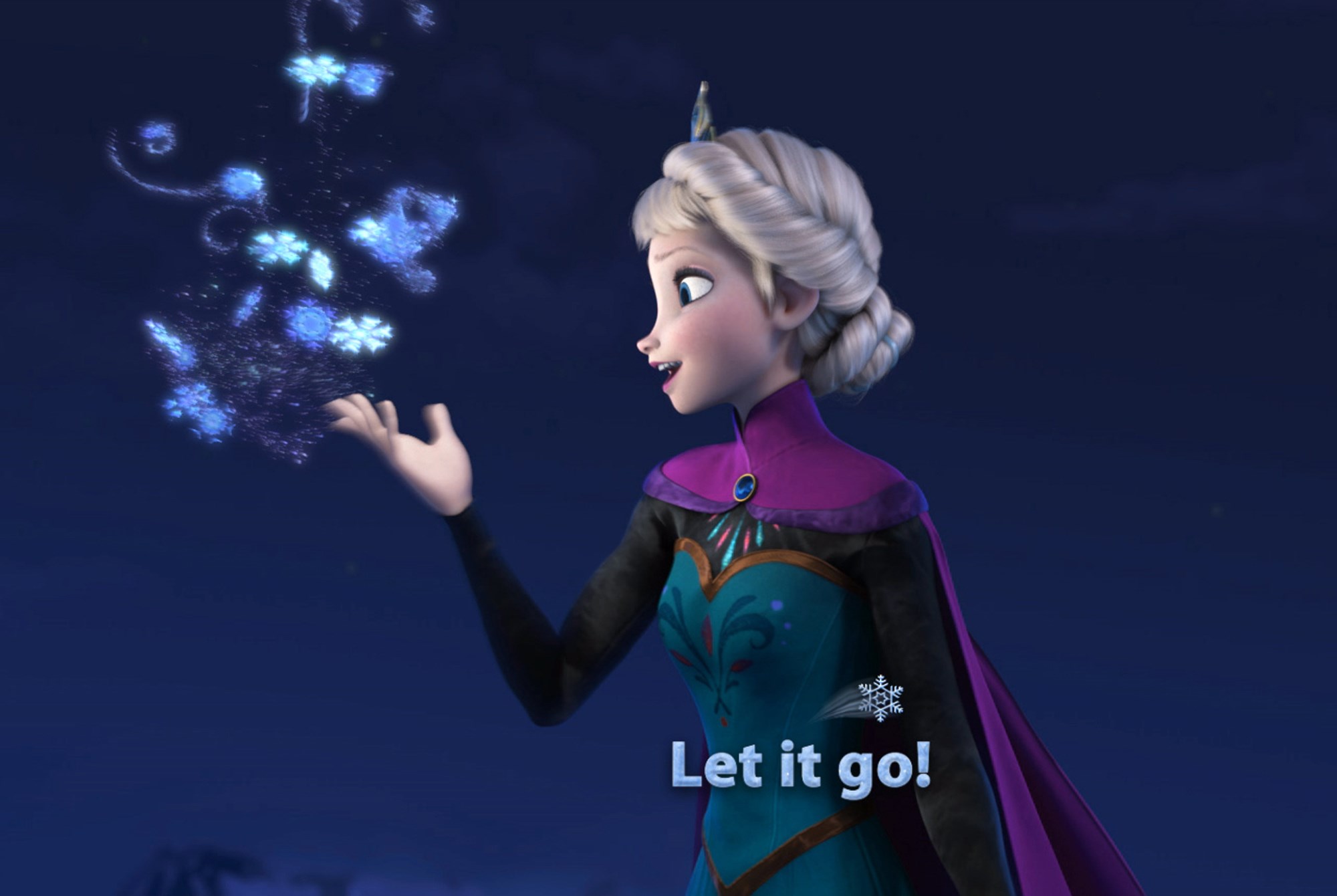 Elsa from Frozen with snowflakes HD Wallpaper
