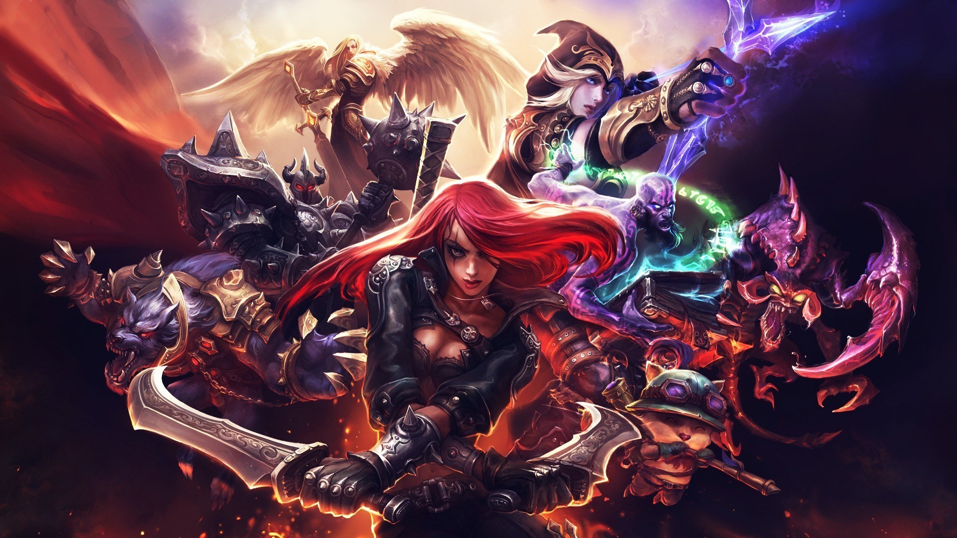 League of Legends characters montage HD Wallpaper