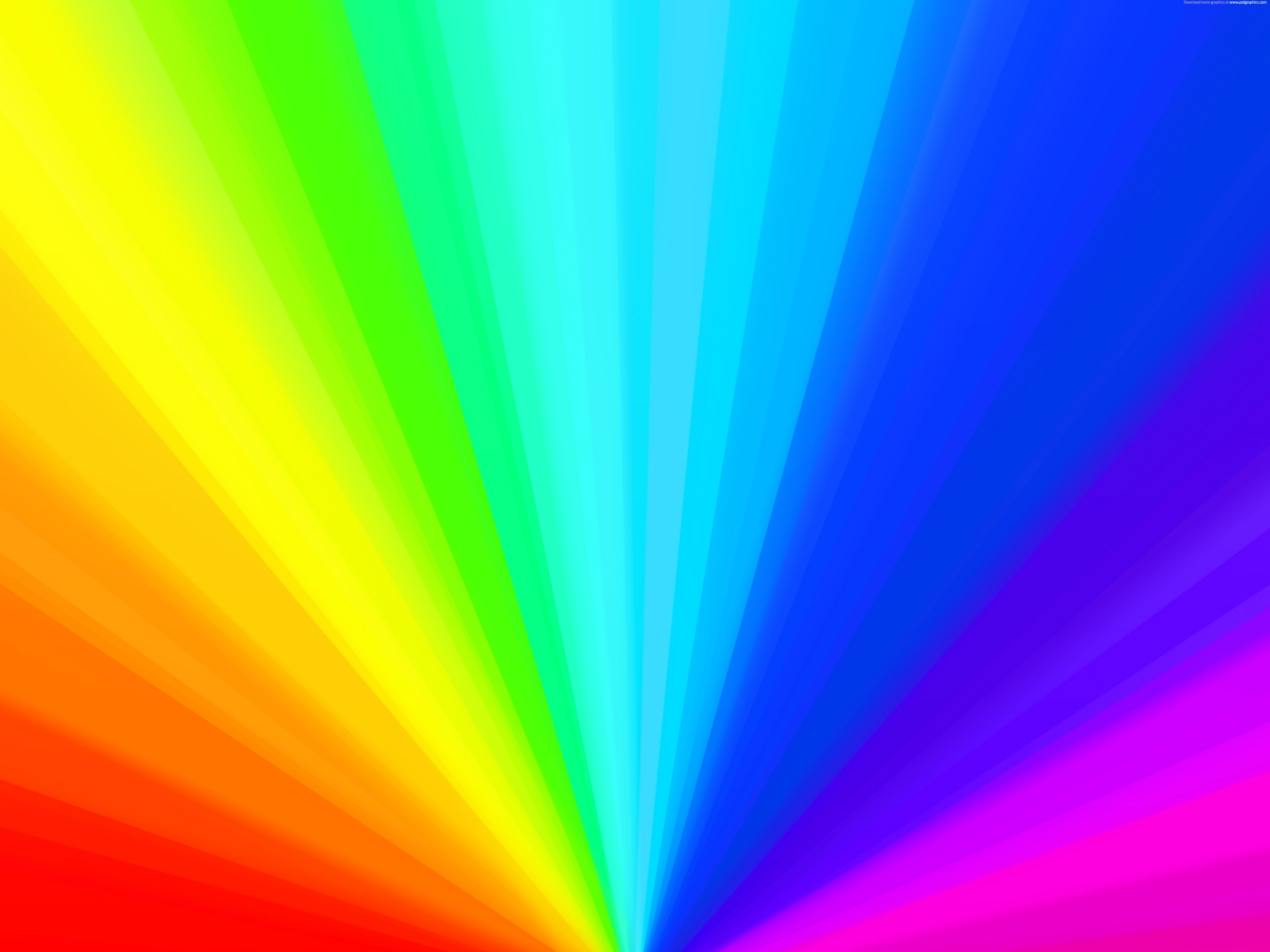 Rainbow color spectrum radiating from a central point HD Wallpaper