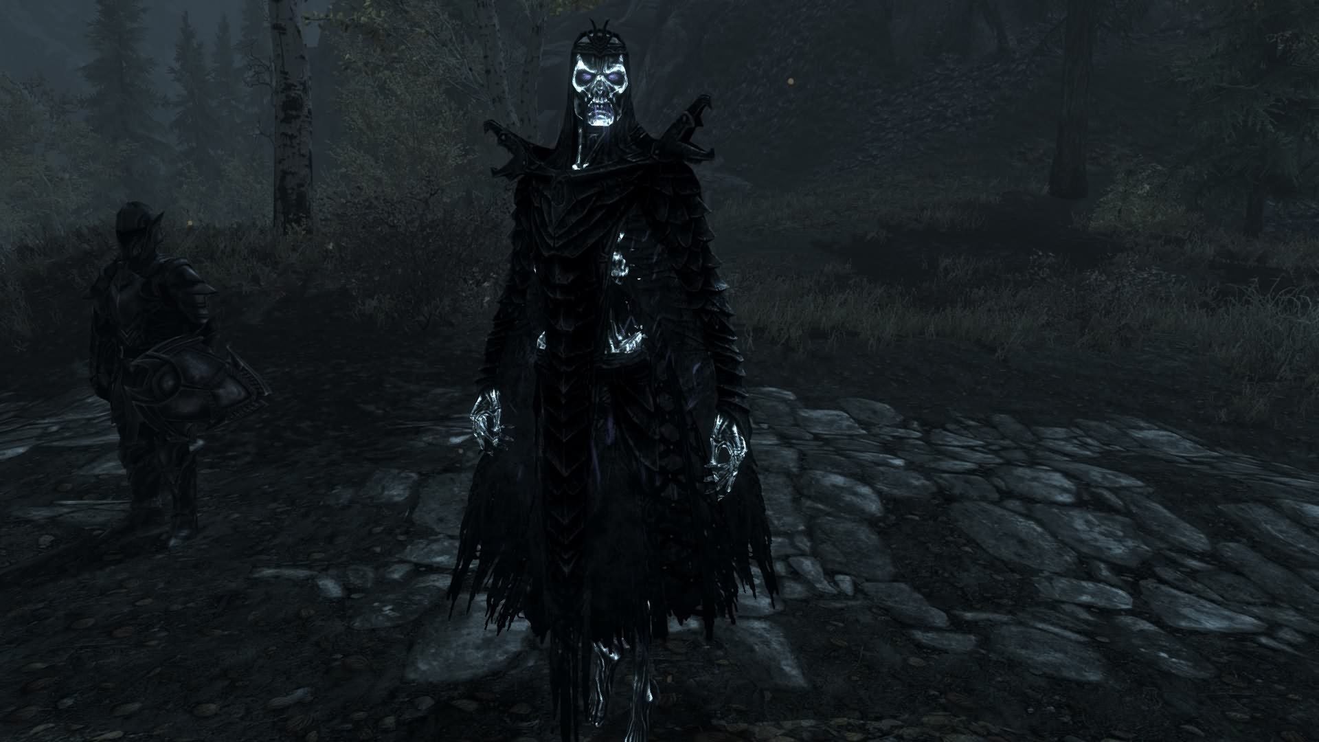 Dragonborn from Skyrim wearing Lich armor HD Wallpaper