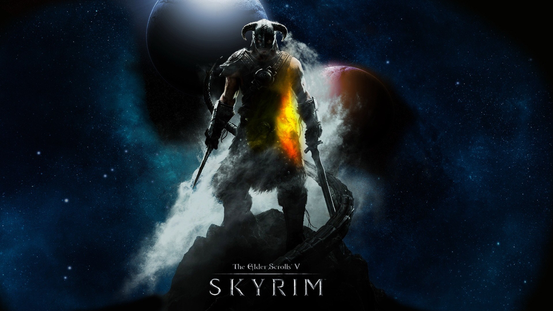 The Elder Scrolls V: Skyrim character in space HD Wallpaper