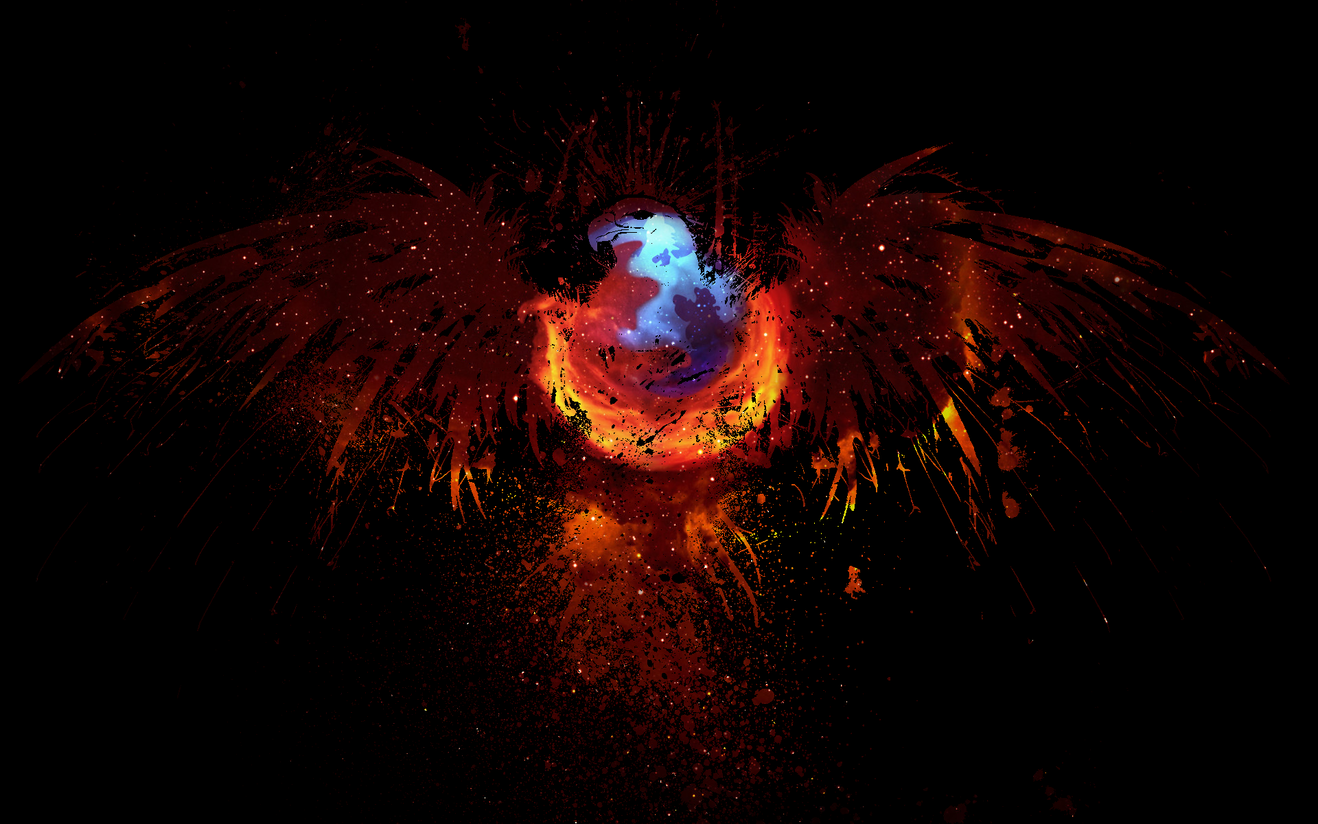 Phoenix made of fire and stars HD Wallpaper