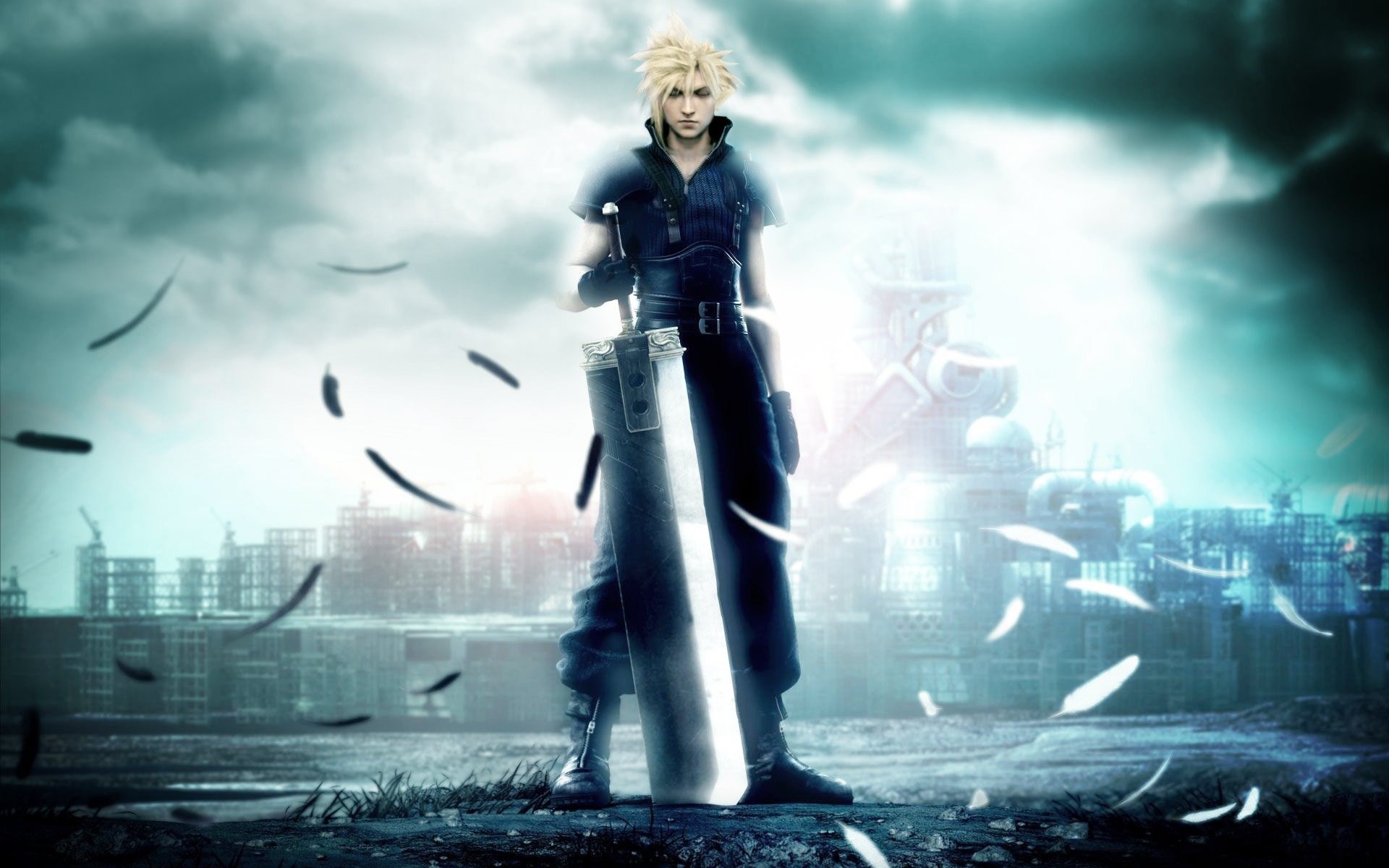 Cloud Strife from Final Fantasy VII with Buster Sword HD Wallpaper