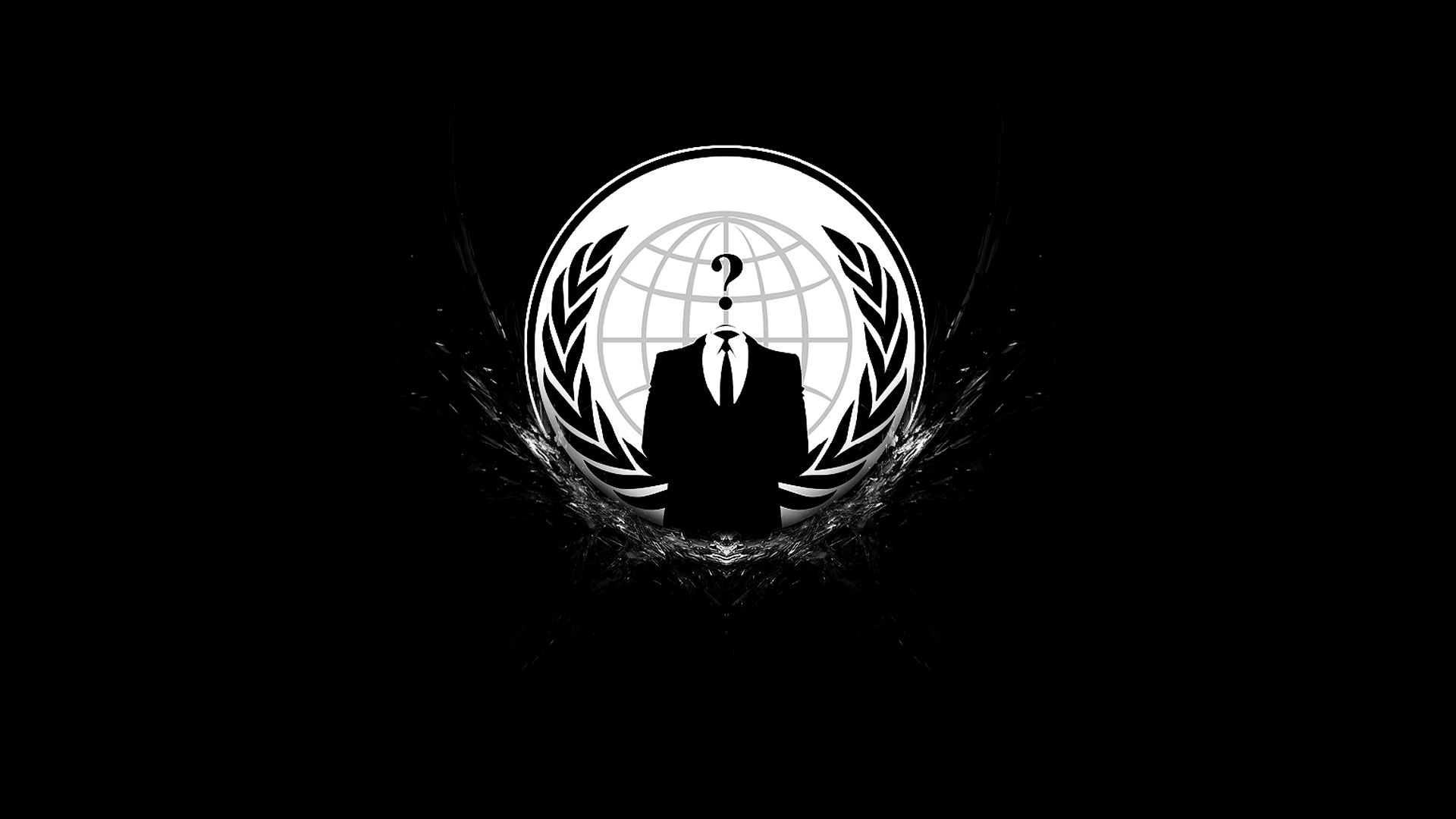 Anonymous Guy Fawkes mask logo with globe HD Wallpaper