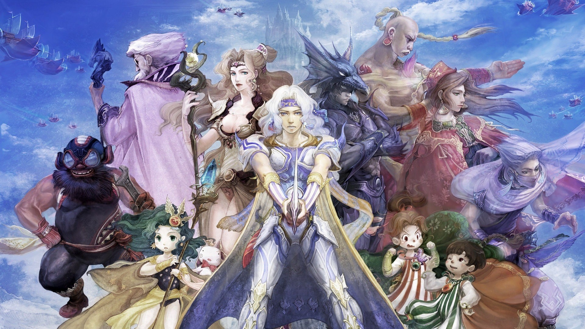 Final Fantasy IV Advance characters in the sky HD Wallpaper