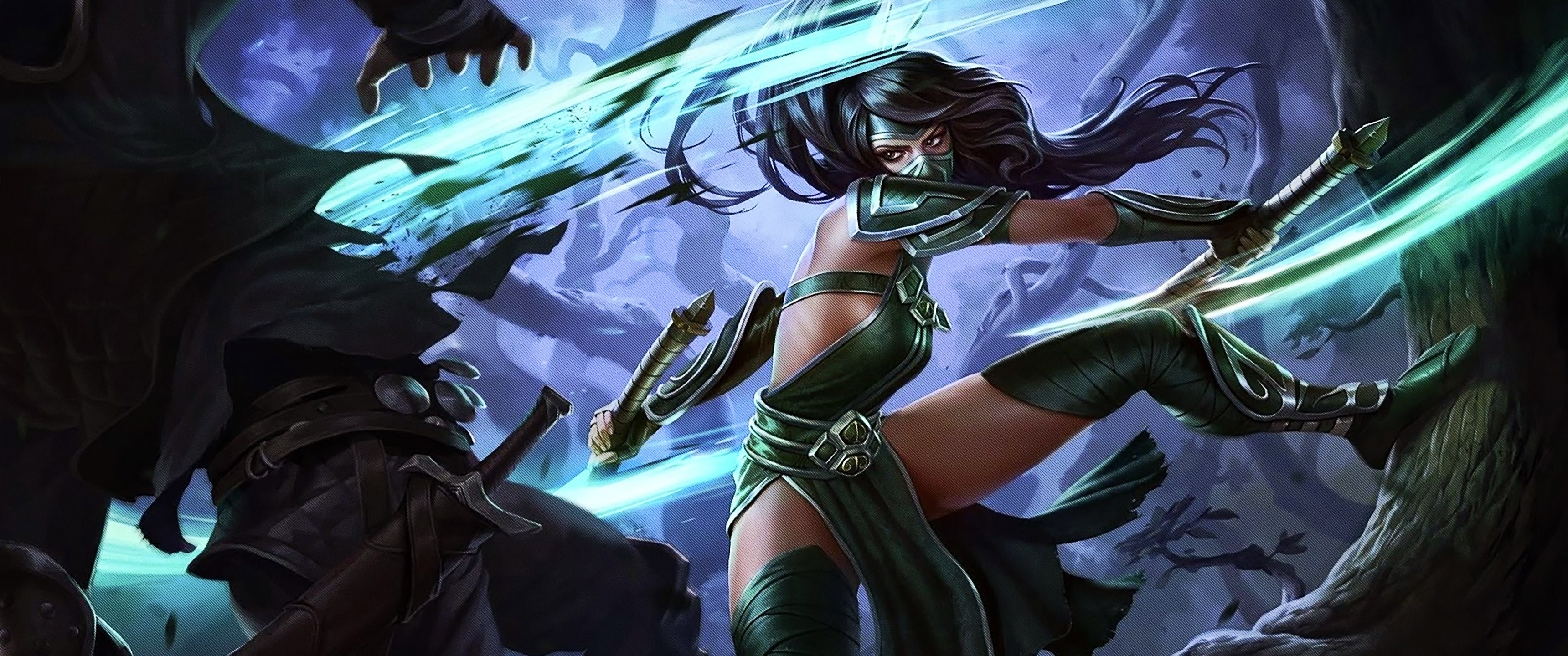 Akali from League of Legends fighting HD Wallpaper