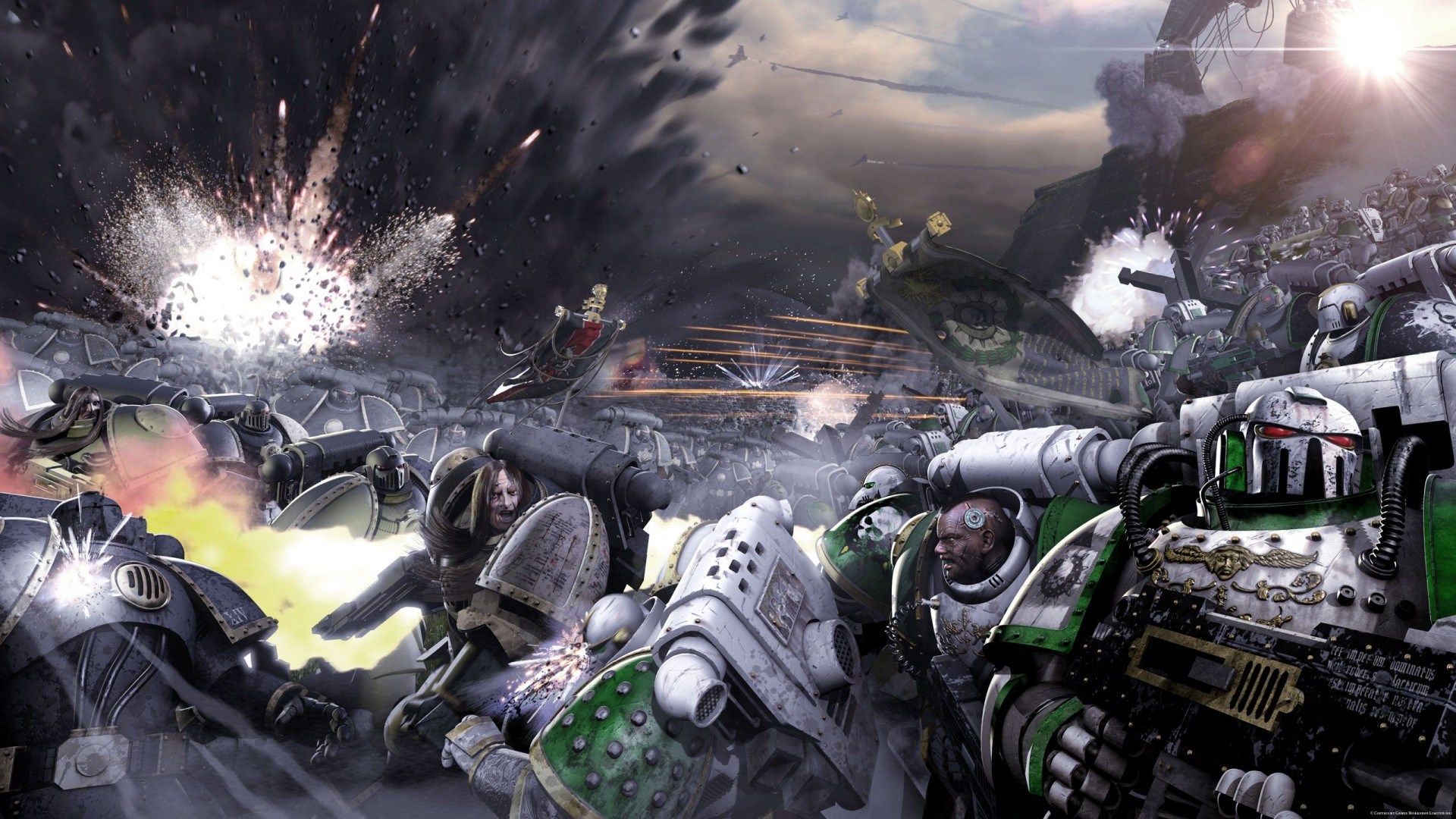 Warhammer 40,000: Horus Heresy Battle Scene HD Wallpaper