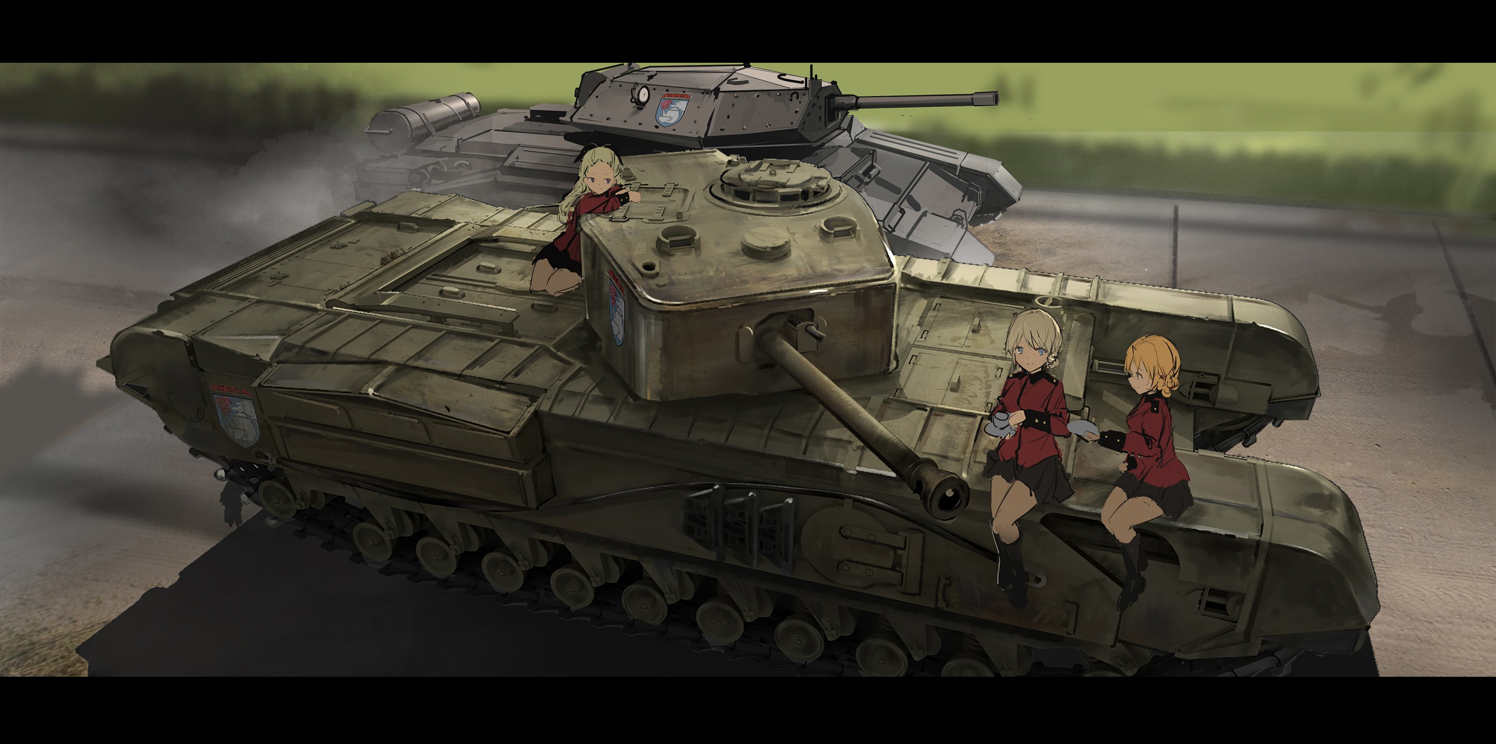 Girls und Panzer tanks with anime girls HD Wallpaper