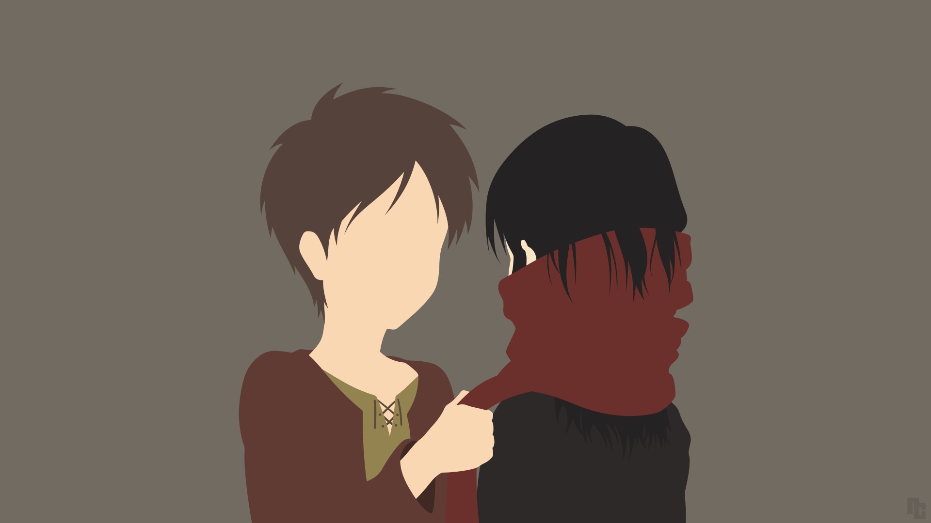 Eren and Mikasa from Attack on Titan HD Wallpaper