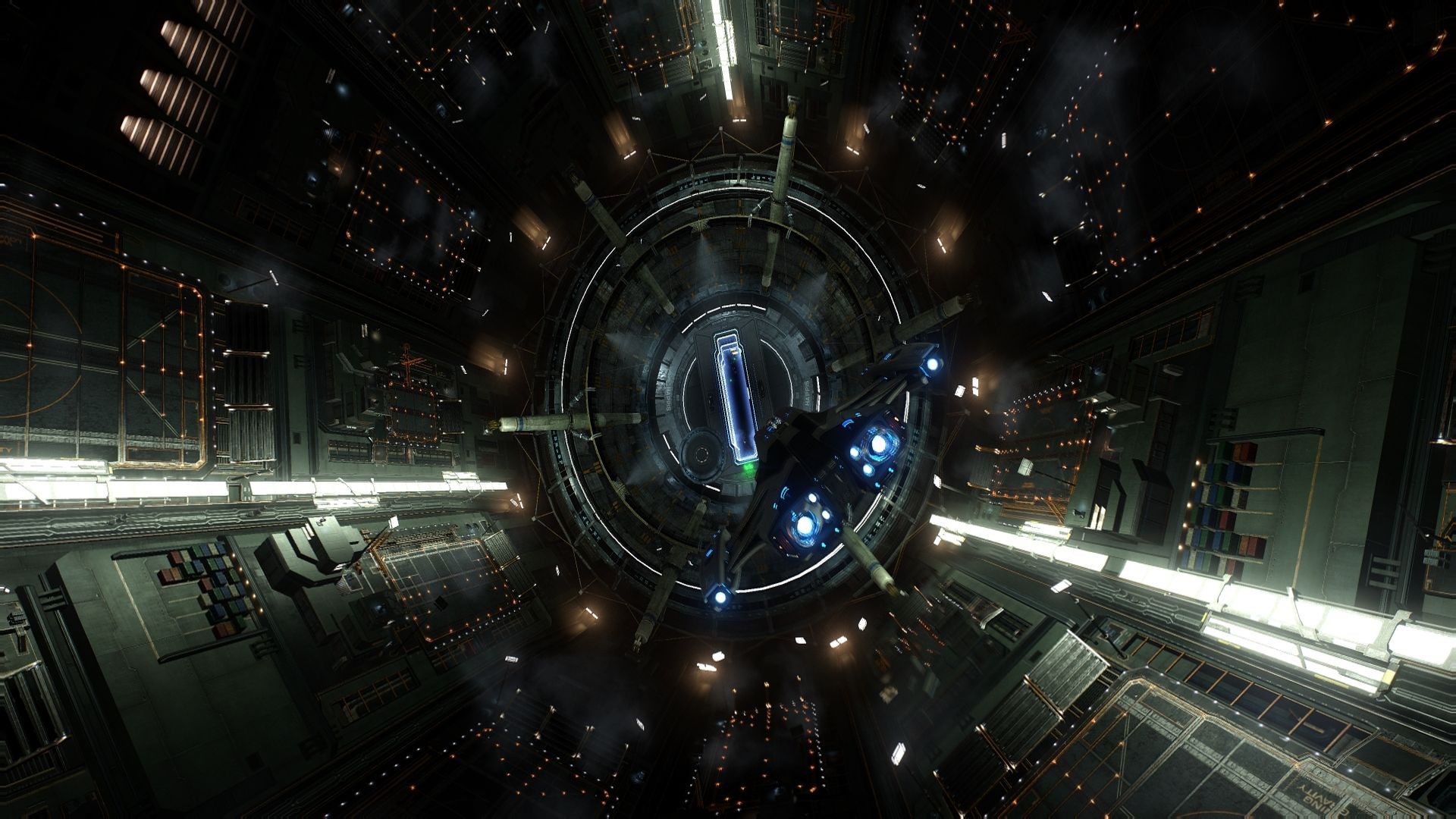 Elite Dangerous spaceship docking at space station HD Wallpaper