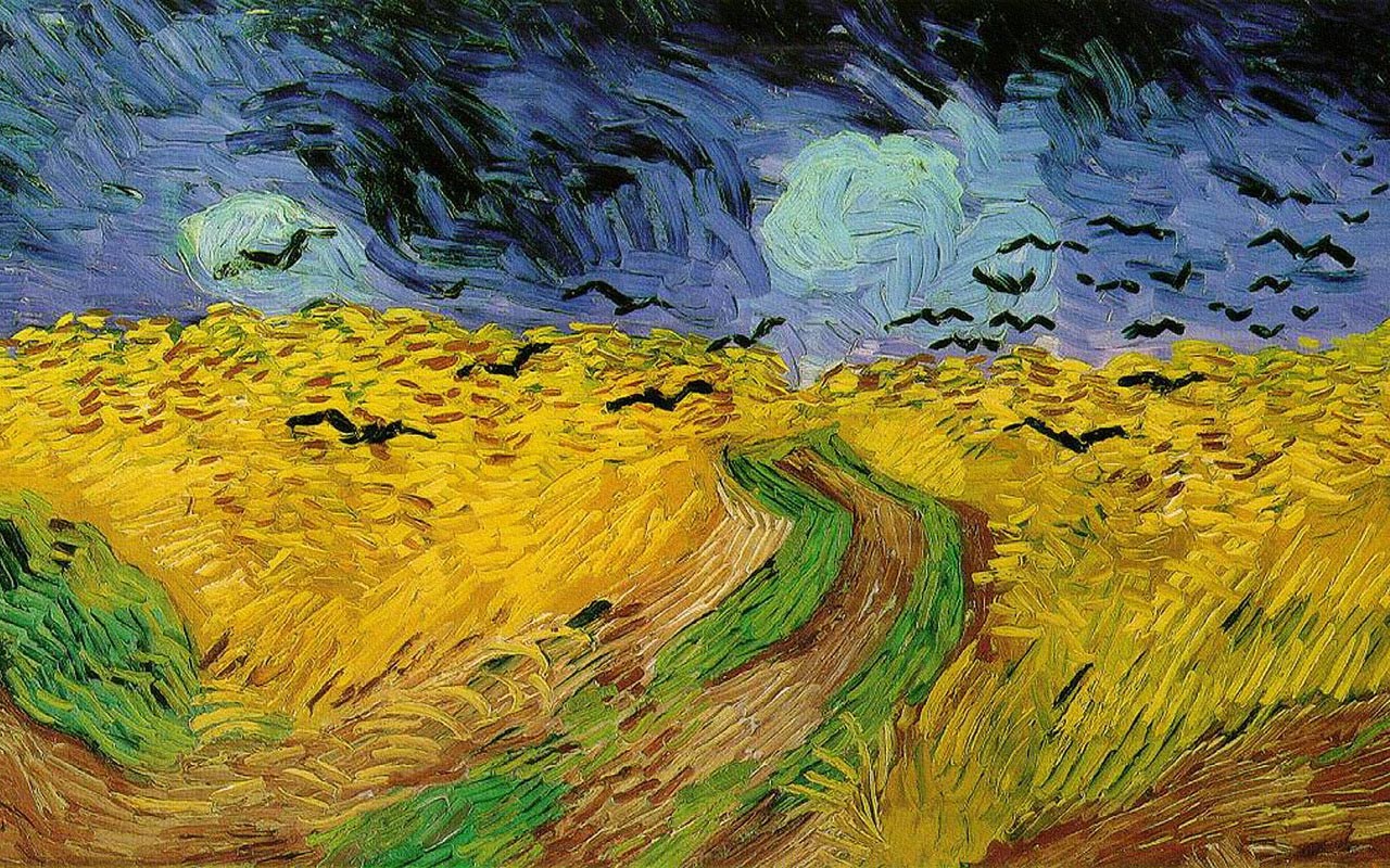 Wheatfield with Crows by Vincent van Gogh HD Wallpaper