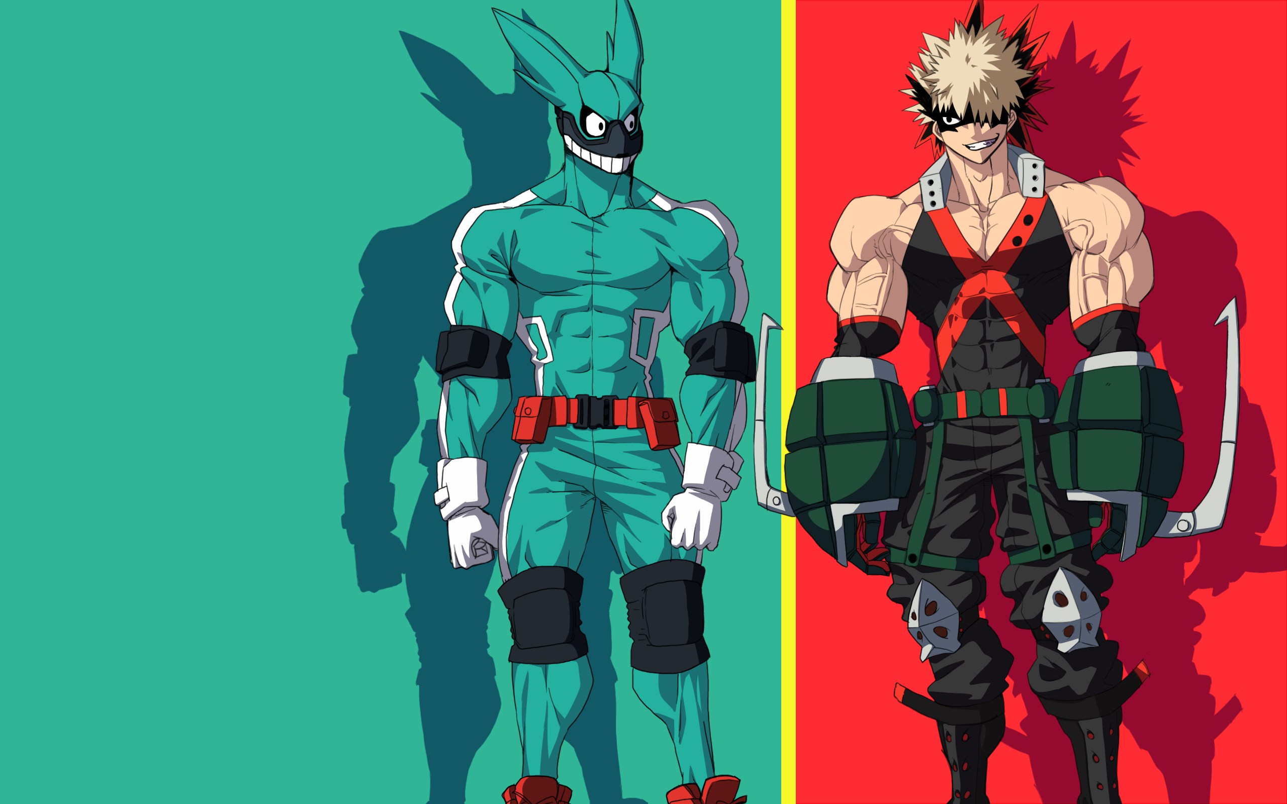 Izuku Midoriya and Katsuki Bakugo from My Hero Academia HD Wallpaper