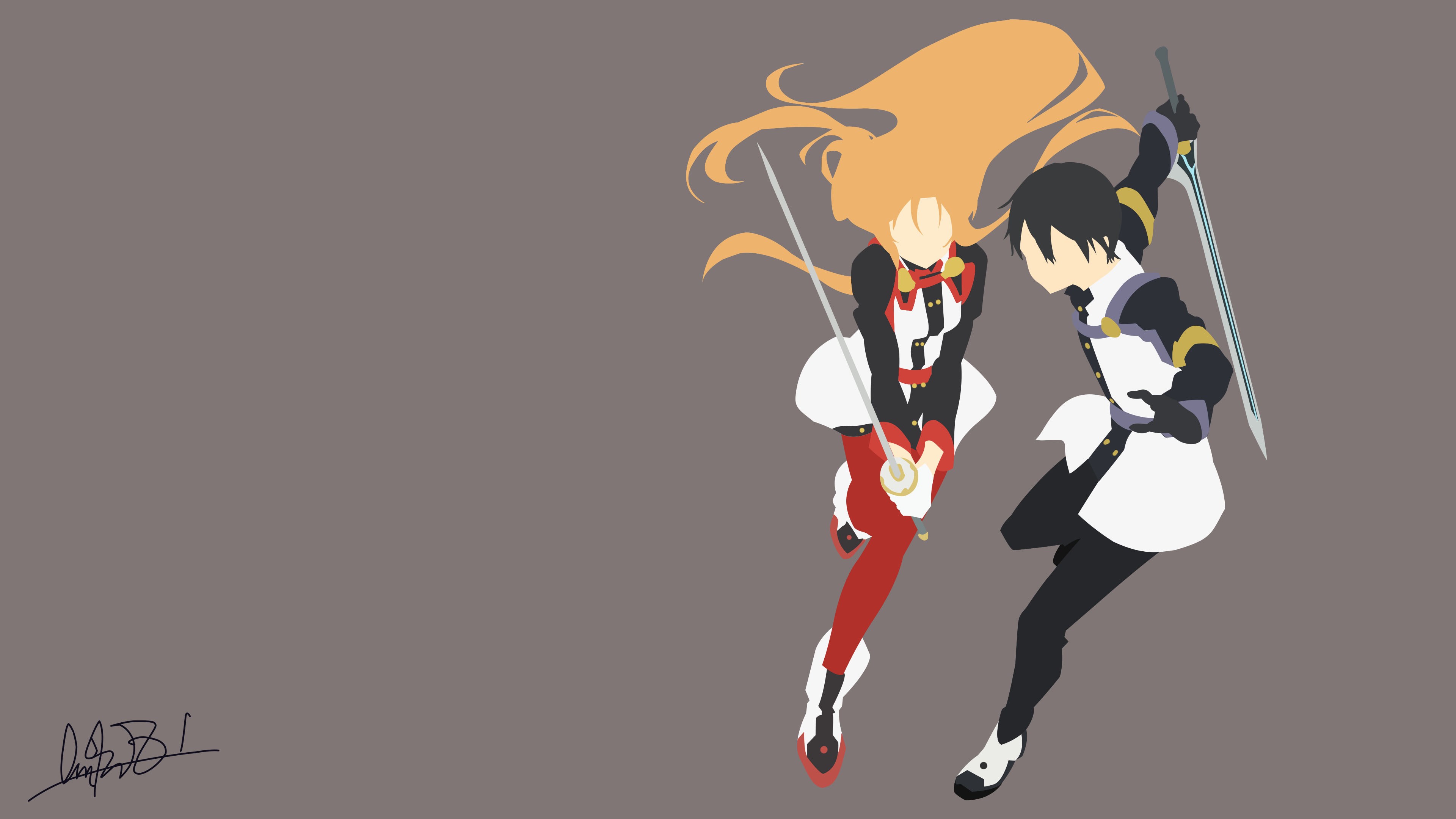 Asuna and Kirito from Sword Art Online HD Wallpaper