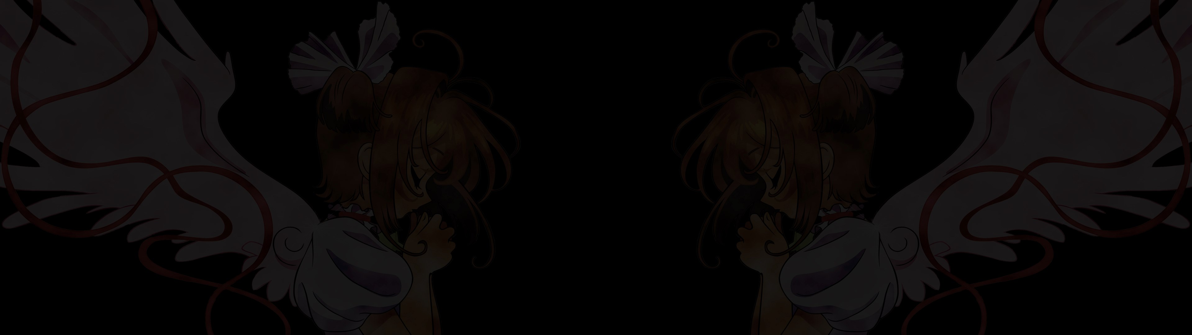 Anime girl with wings on black background HD Wallpaper