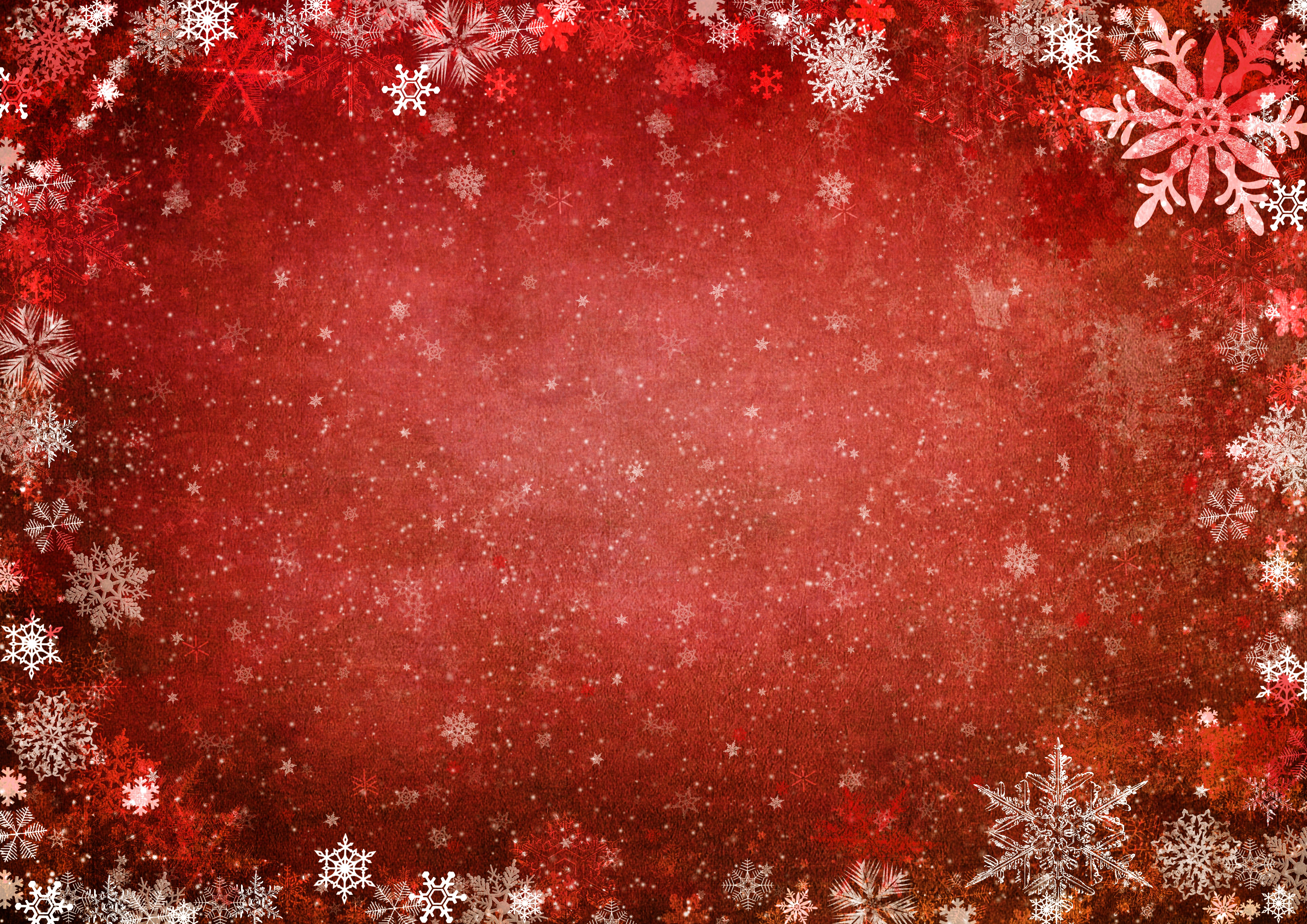 Red Christmas snowflake border HD Wallpaper
