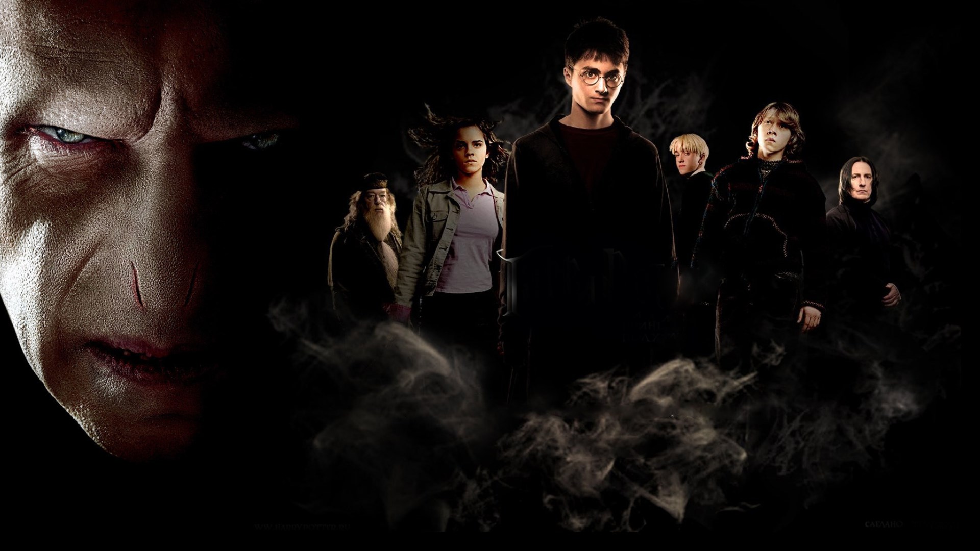 Voldemort and characters from Harry Potter HD Wallpaper