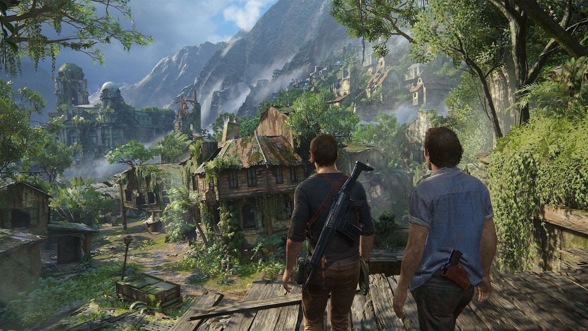 Nathan Drake and companion in Uncharted 4 HD Wallpaper